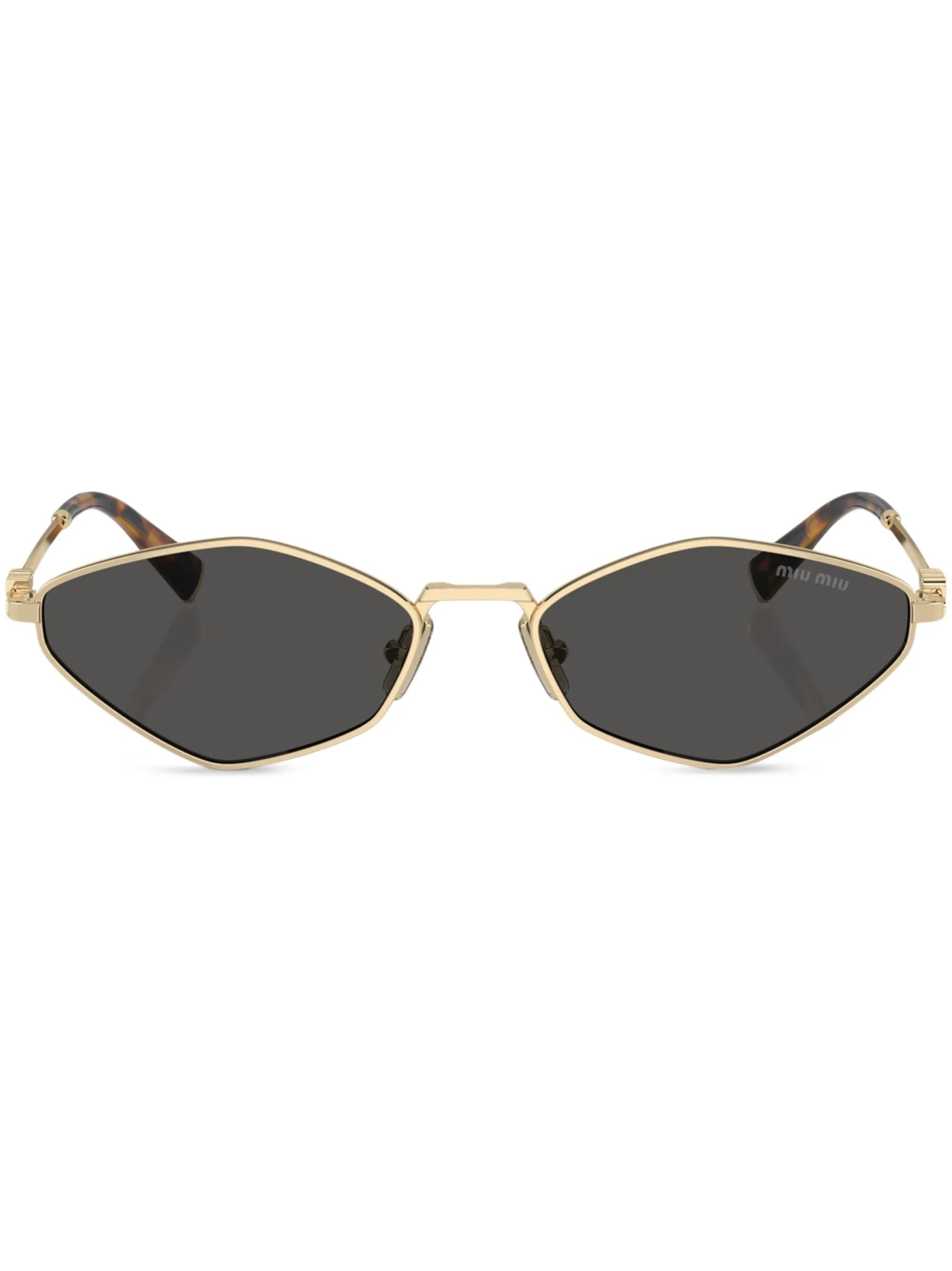 logo-lettering geometric-frame sunglasses