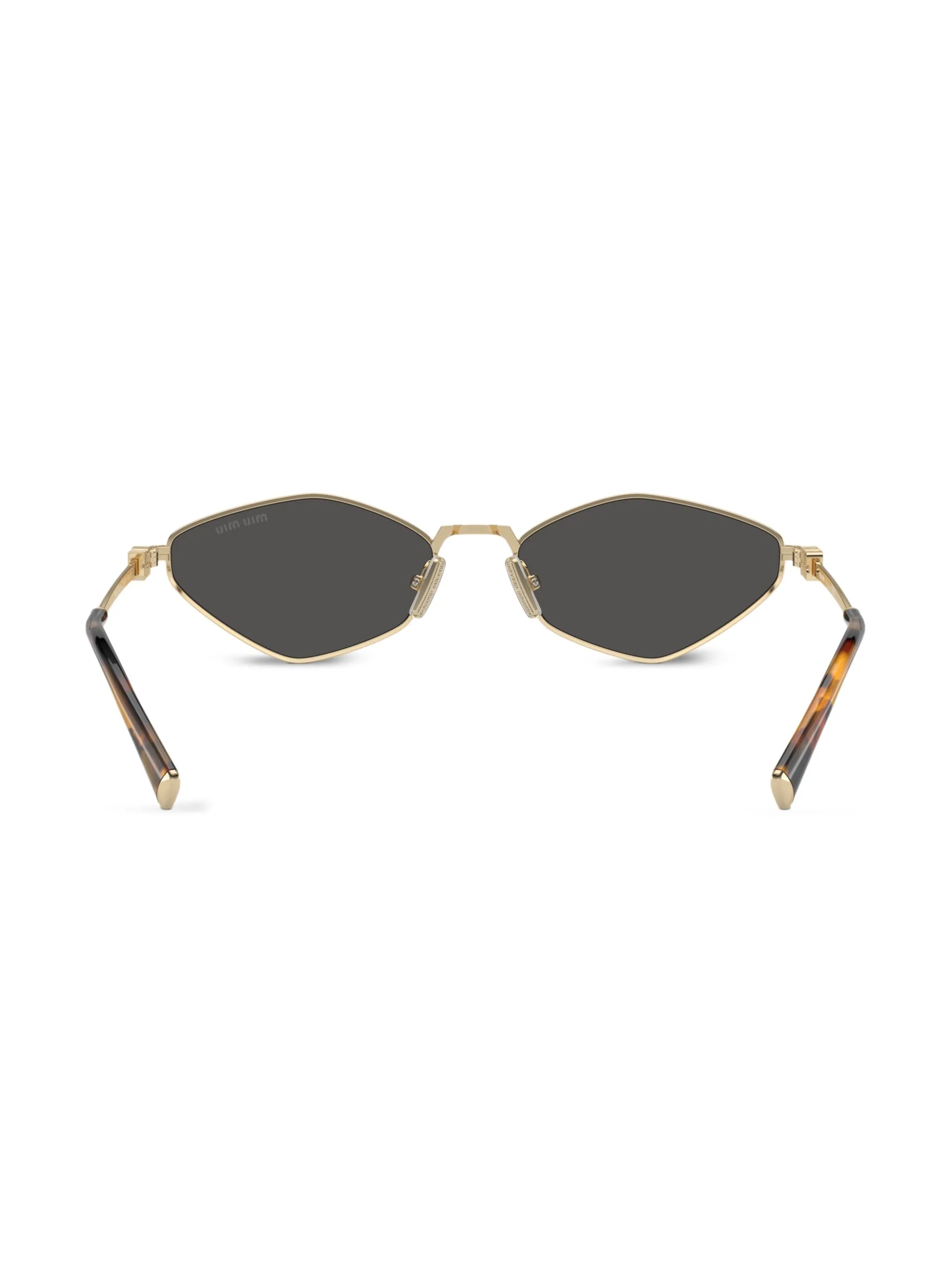 logo-lettering geometric-frame sunglasses