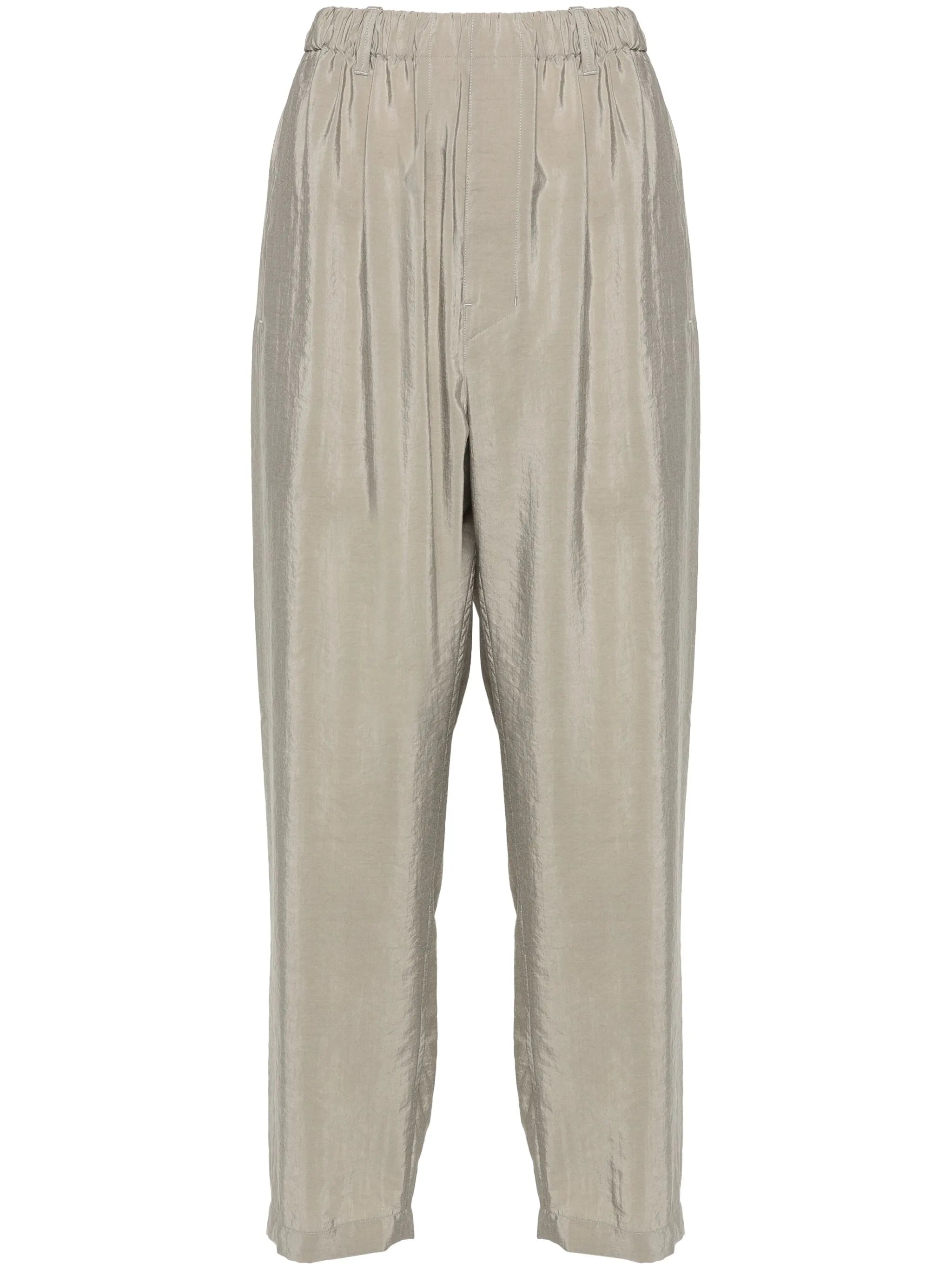 silk-blend tapered trousers