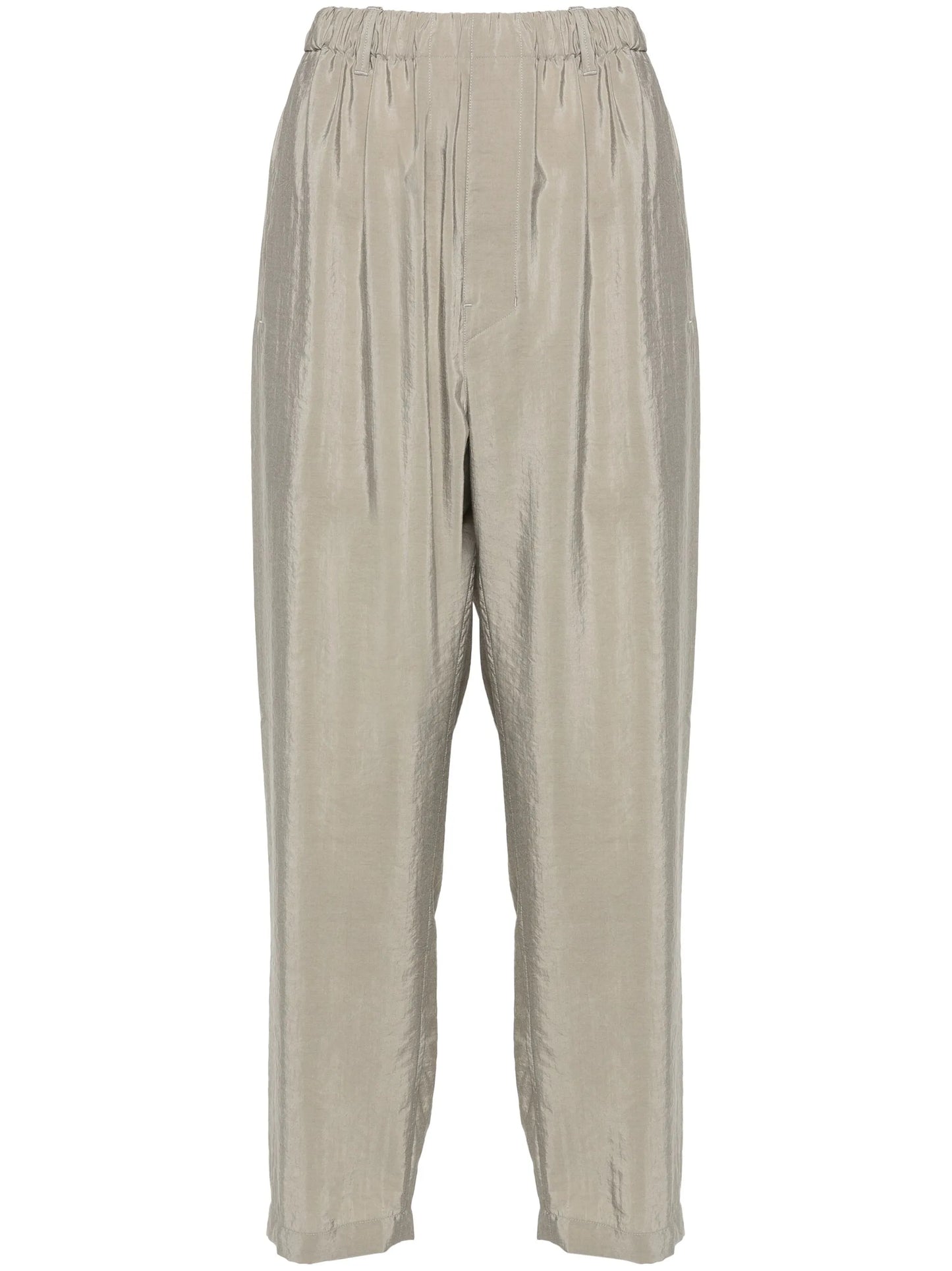 silk-blend tapered trousers