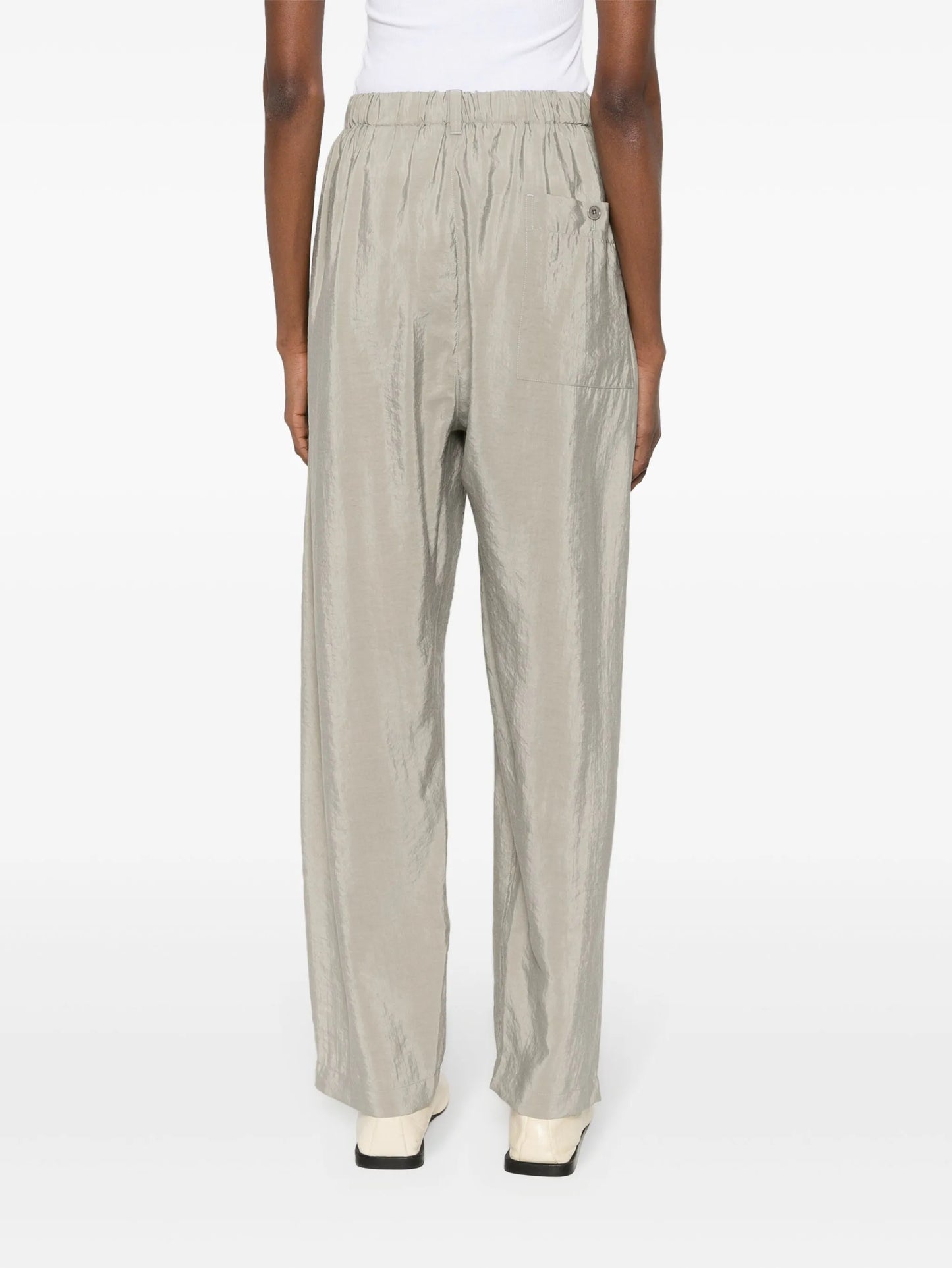 silk-blend tapered trousers