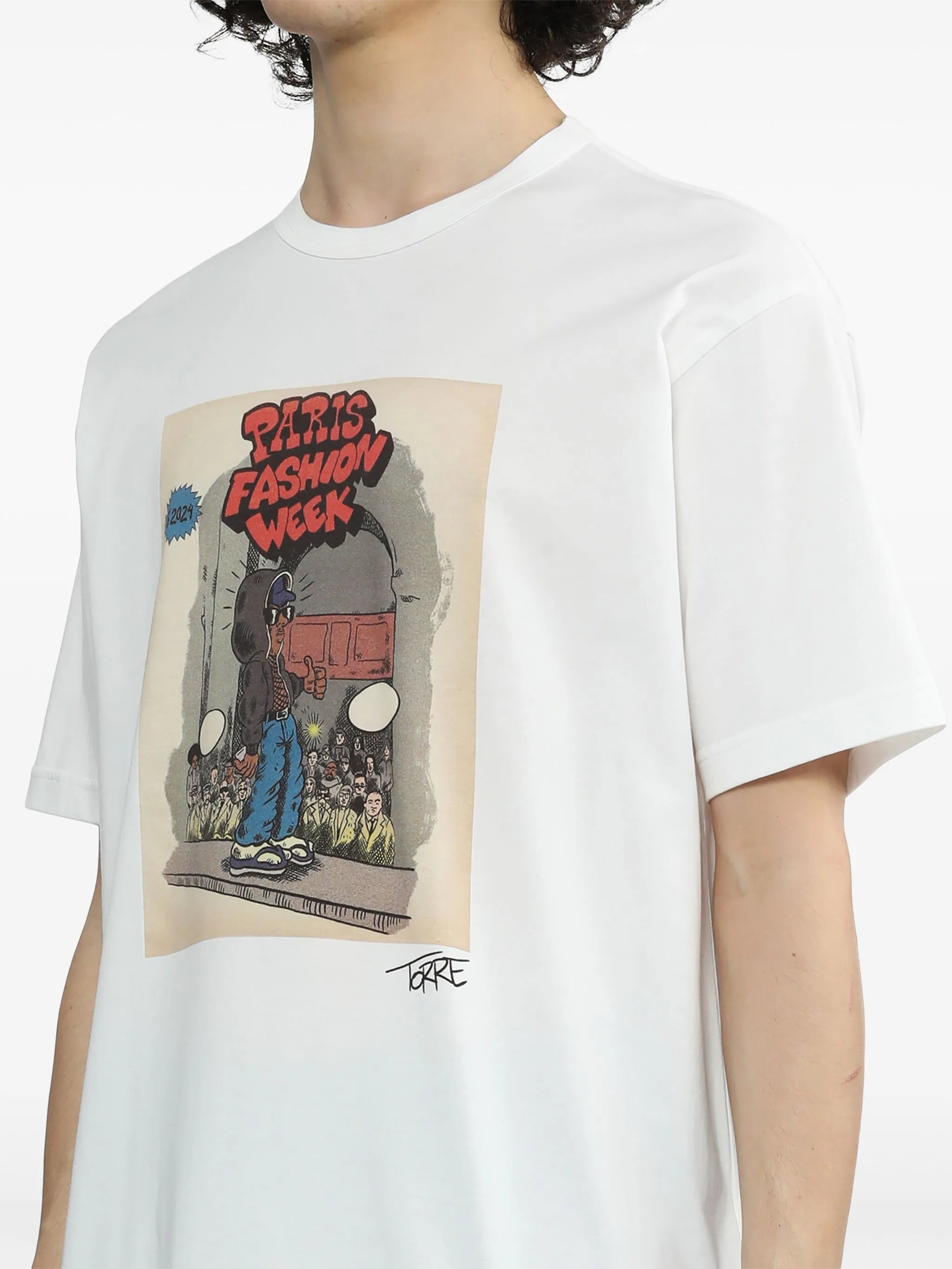 Paris Fashion Week graphic-print cotton T-shirt