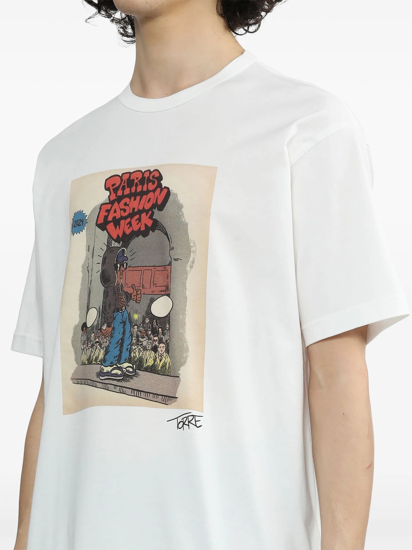 Paris Fashion Week graphic-print cotton T-shirt
