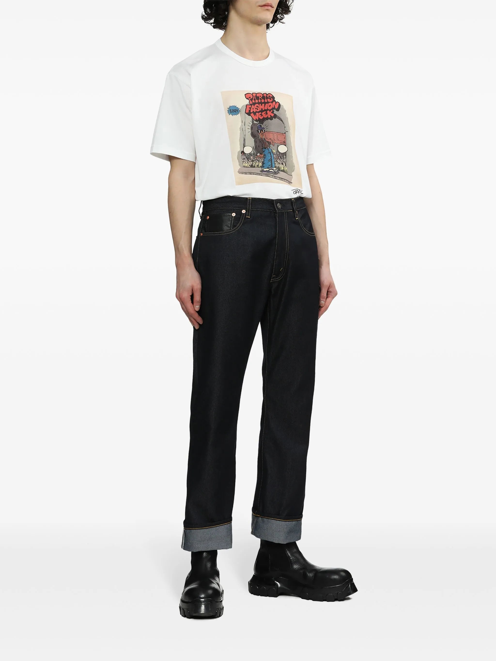 Paris Fashion Week graphic-print cotton T-shirt