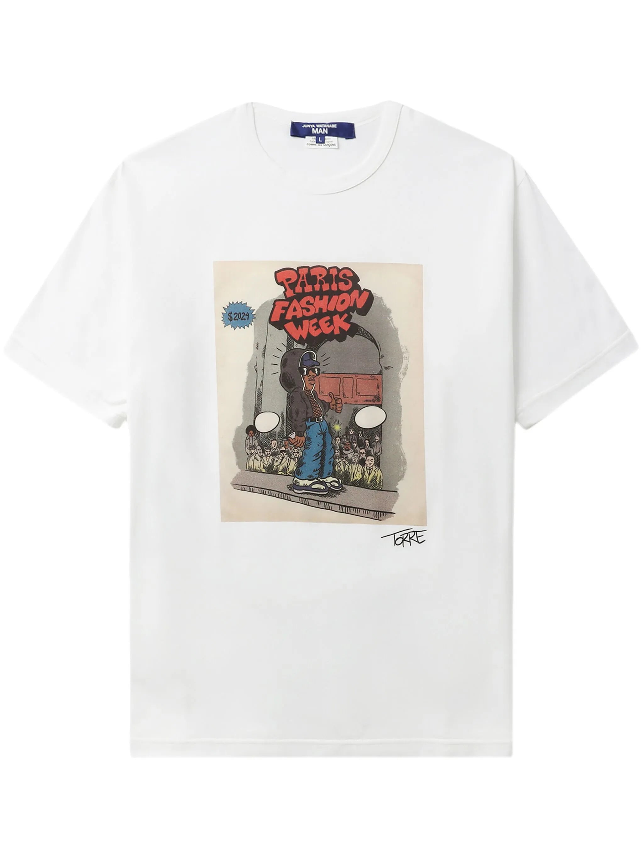 Paris Fashion Week graphic-print cotton T-shirt