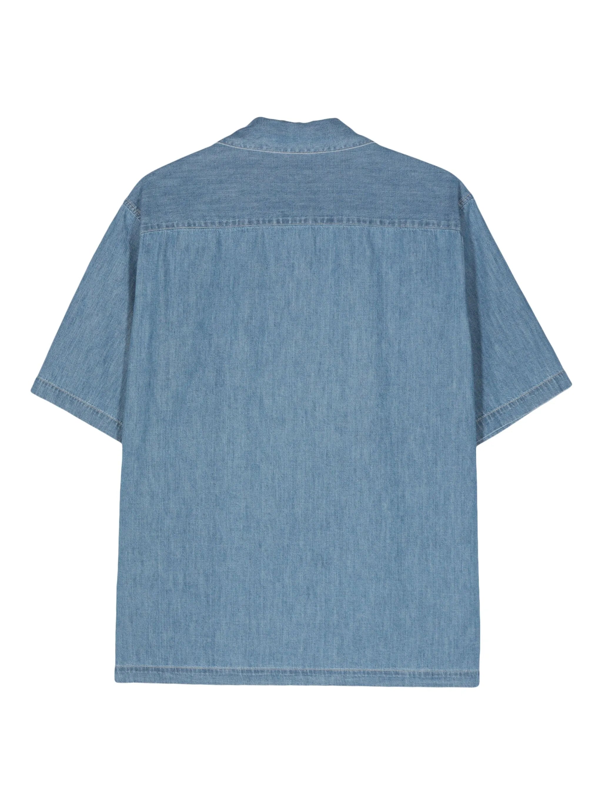 short-sleeved denim shirt