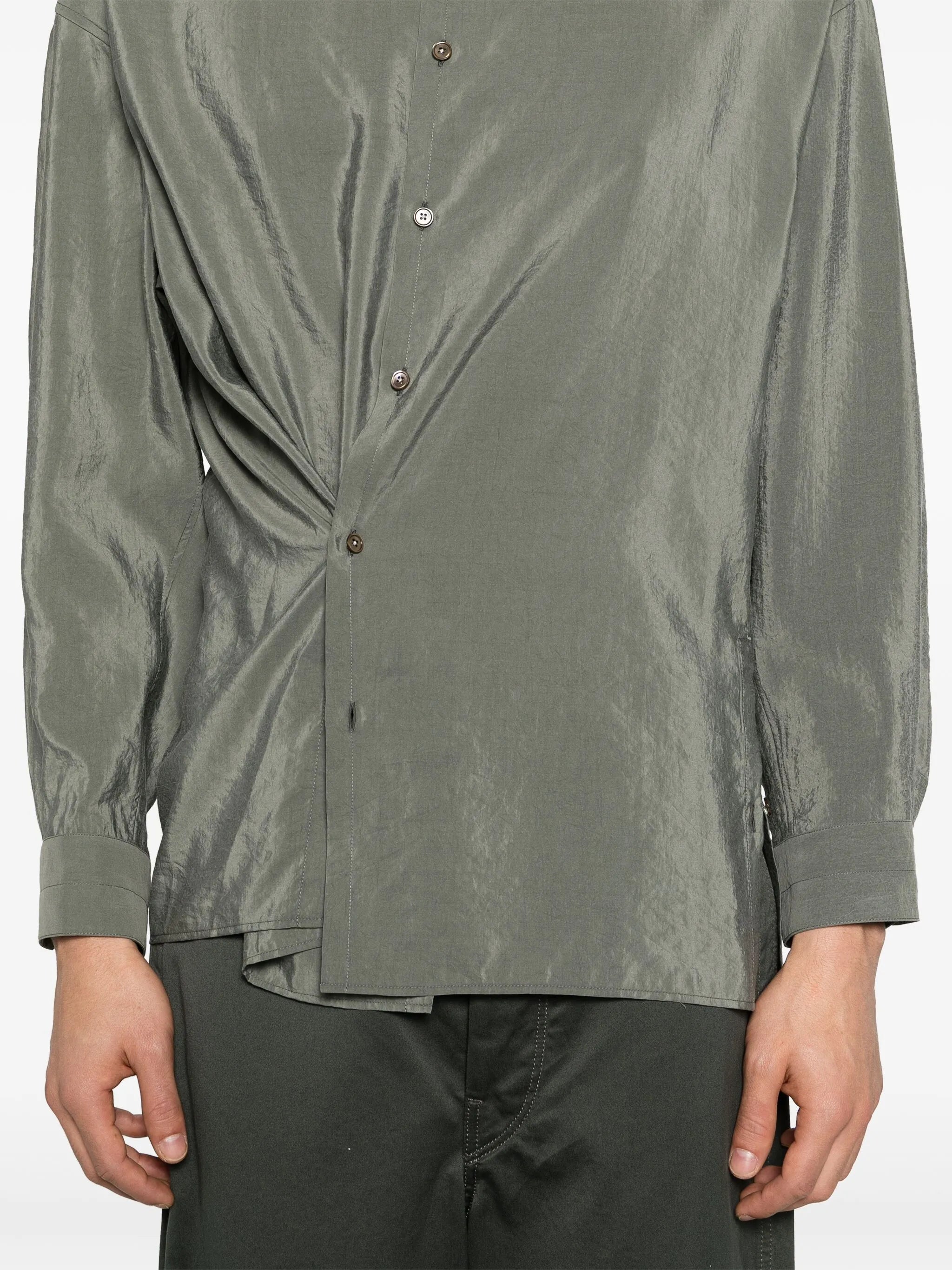 Twisted button-up shirt