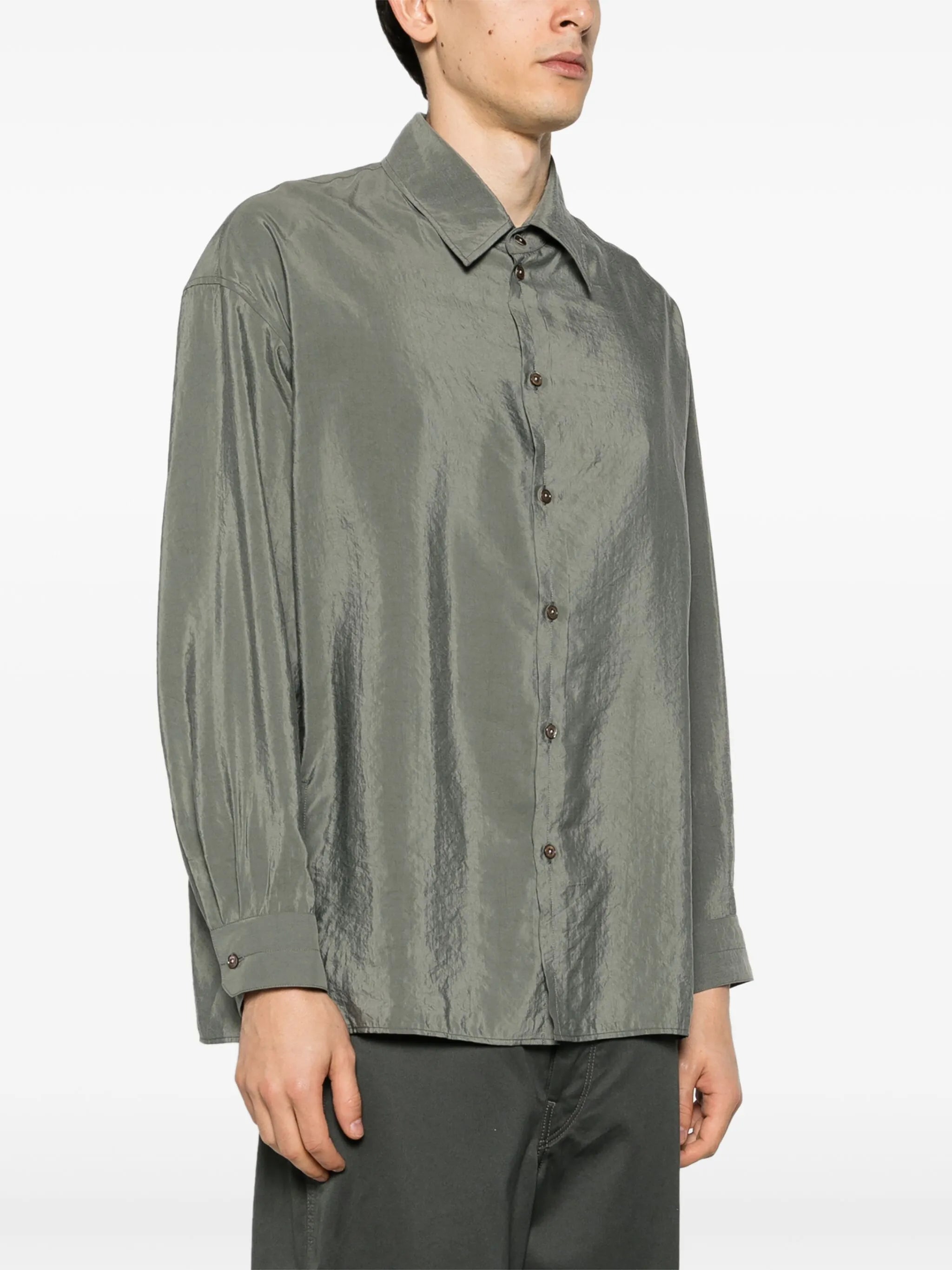 Twisted button-up shirt