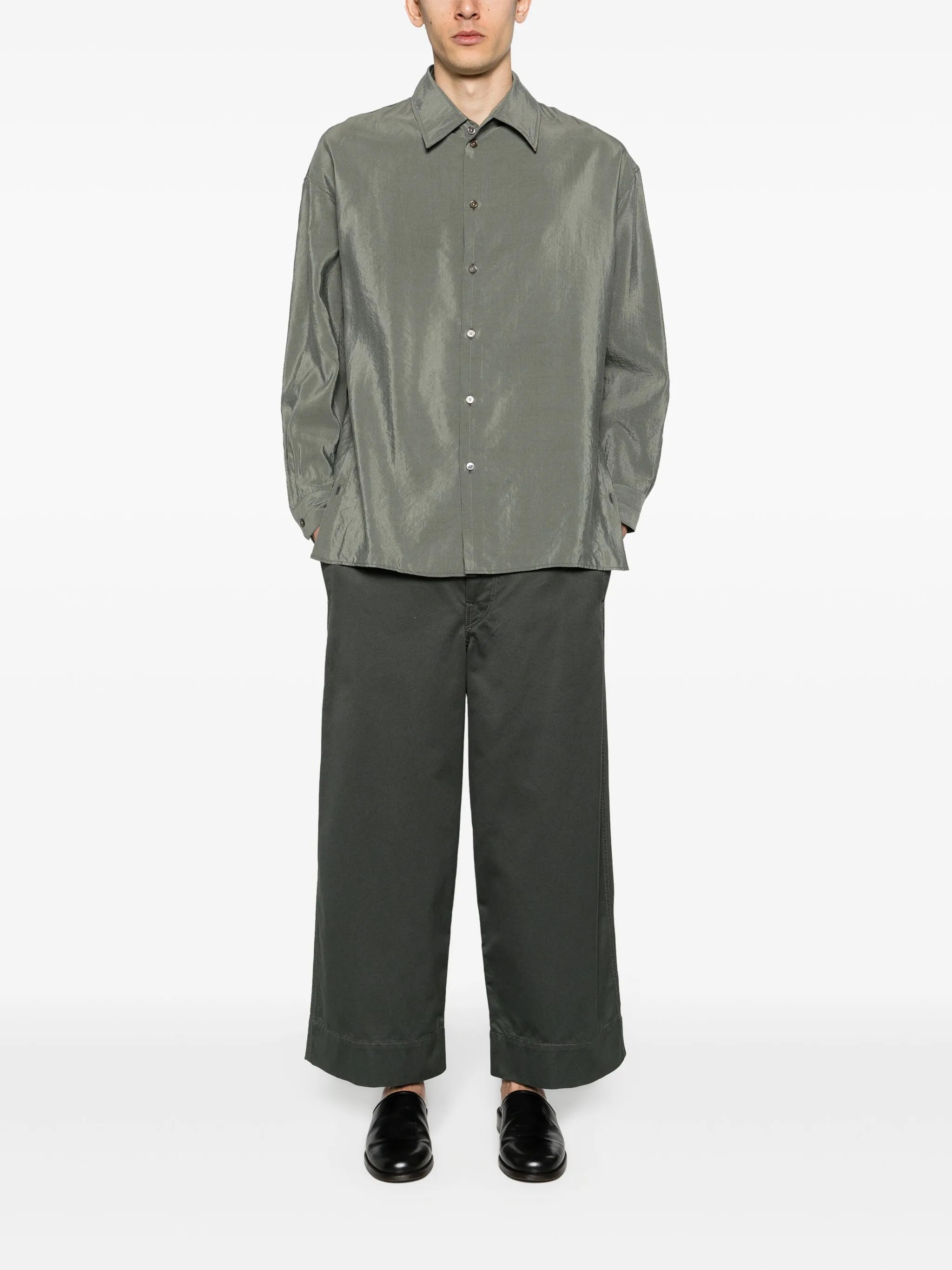 Twisted button-up shirt