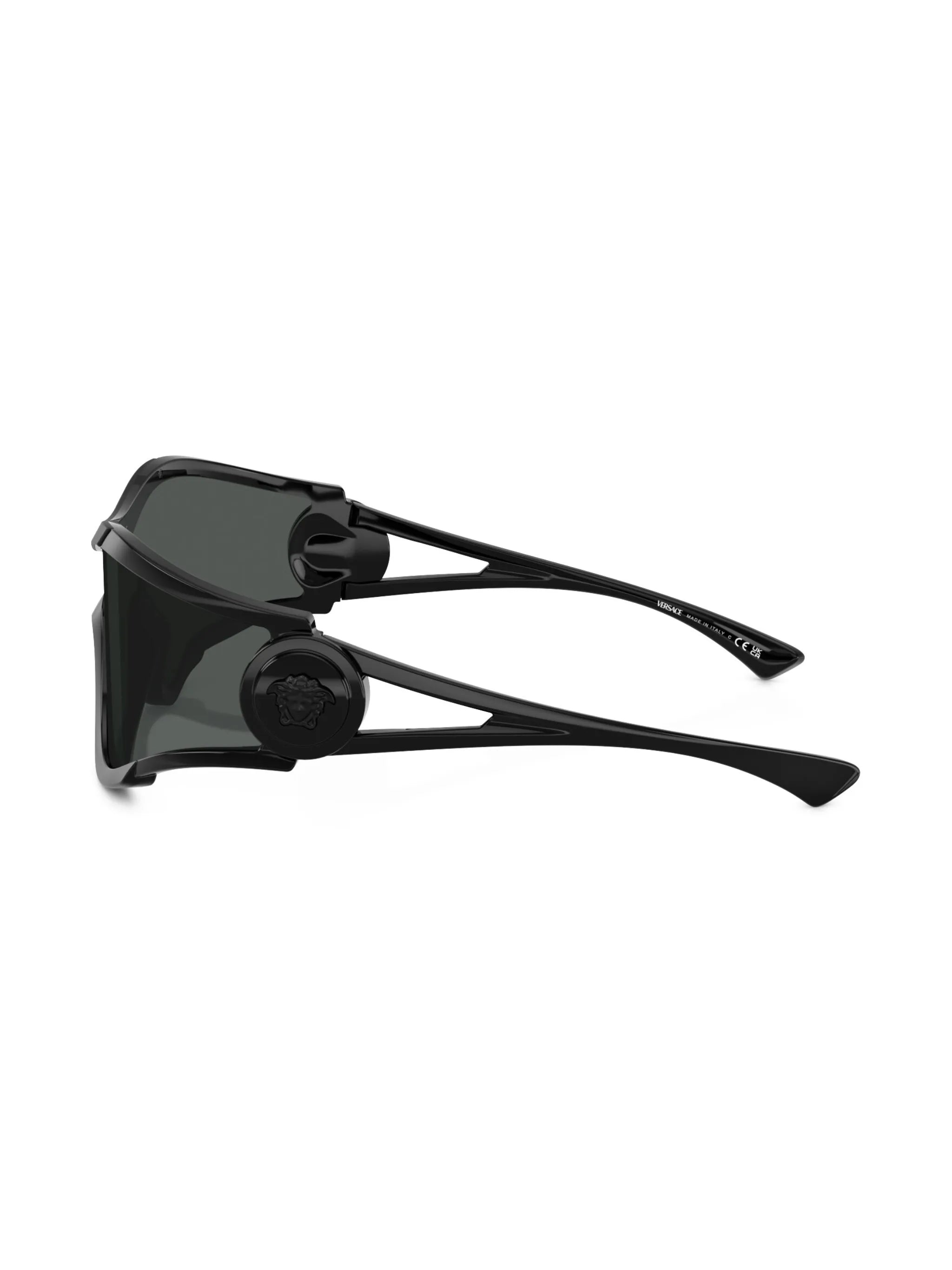 Medusa plaque shield-frame sunglasses