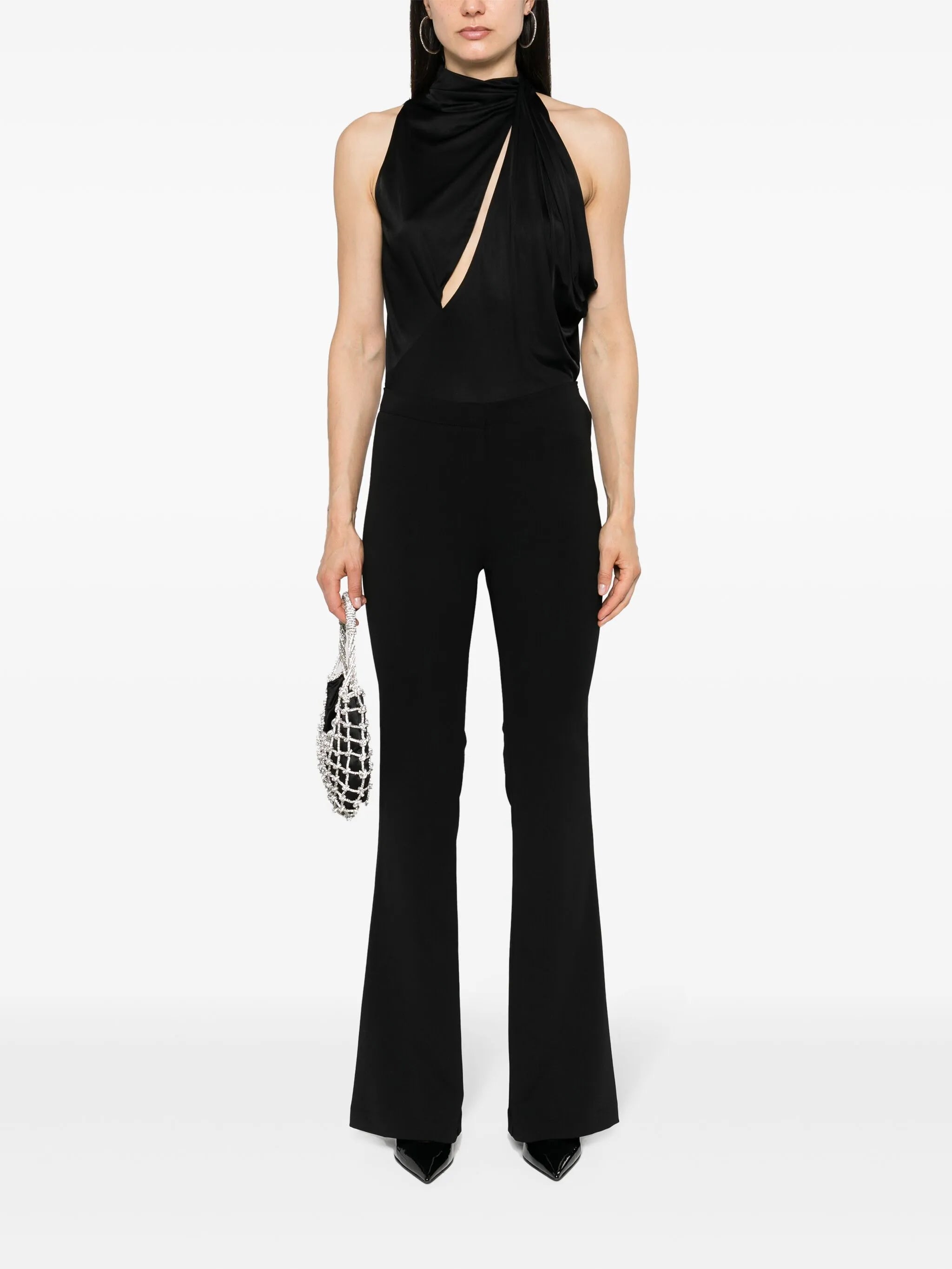 flared-design trousers