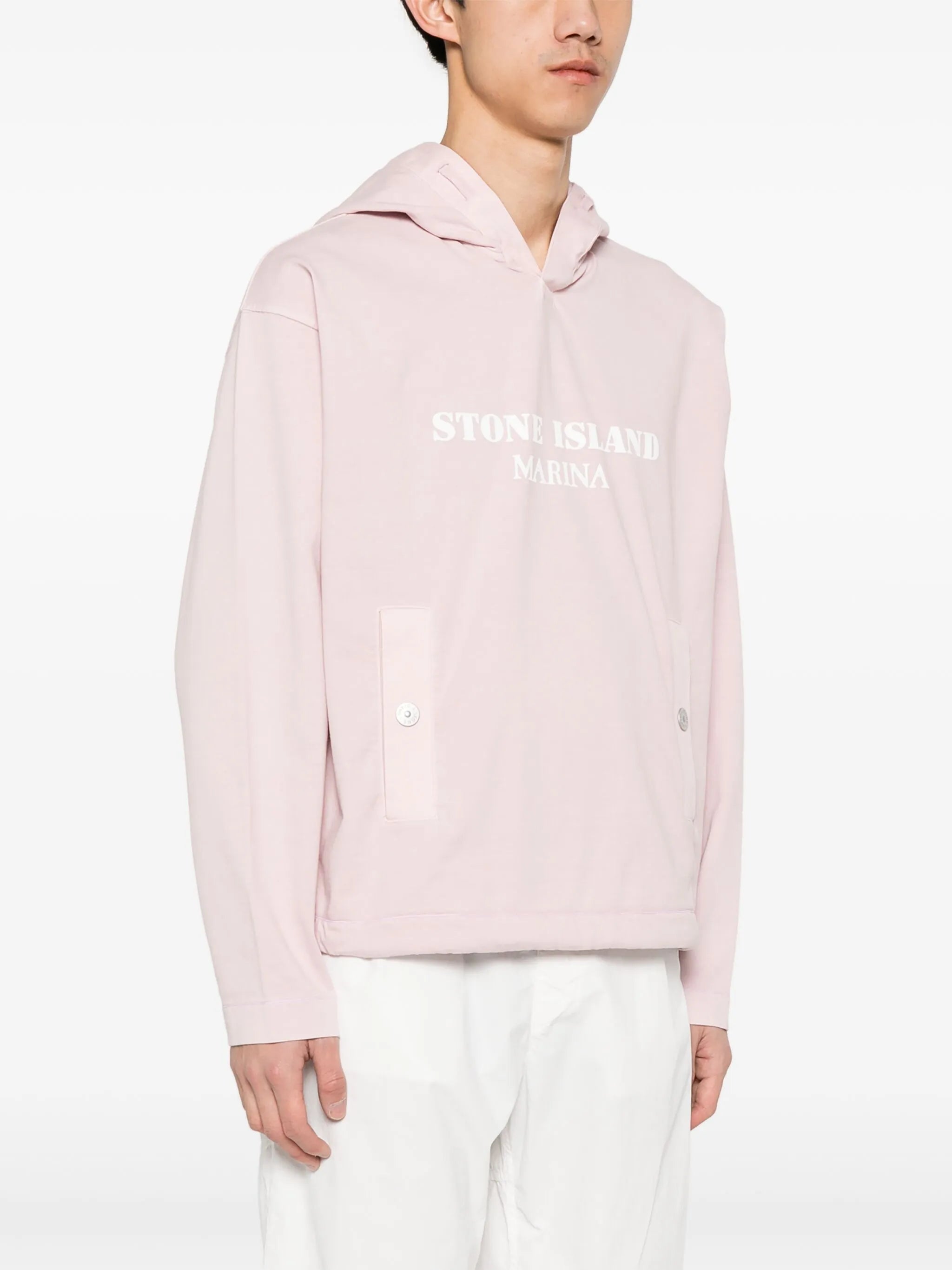 logo-print cotton hoodie