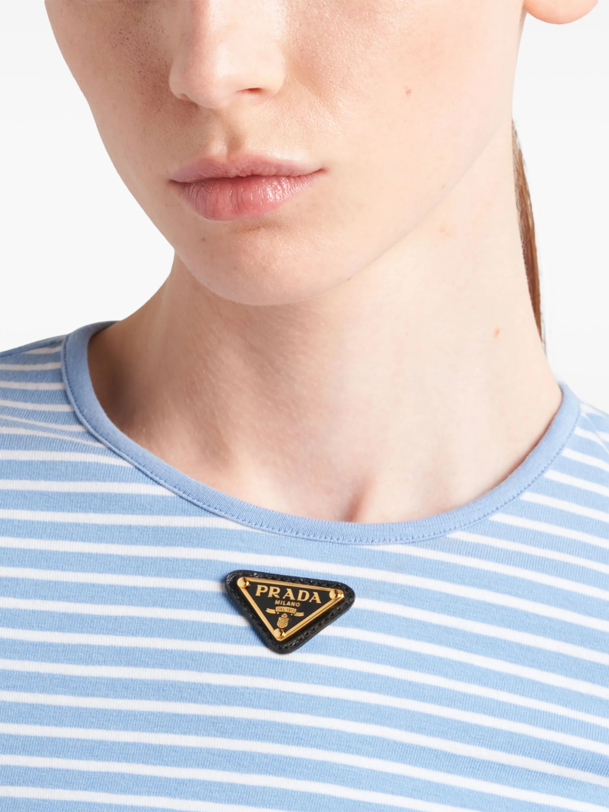 striped cropped T-shirt