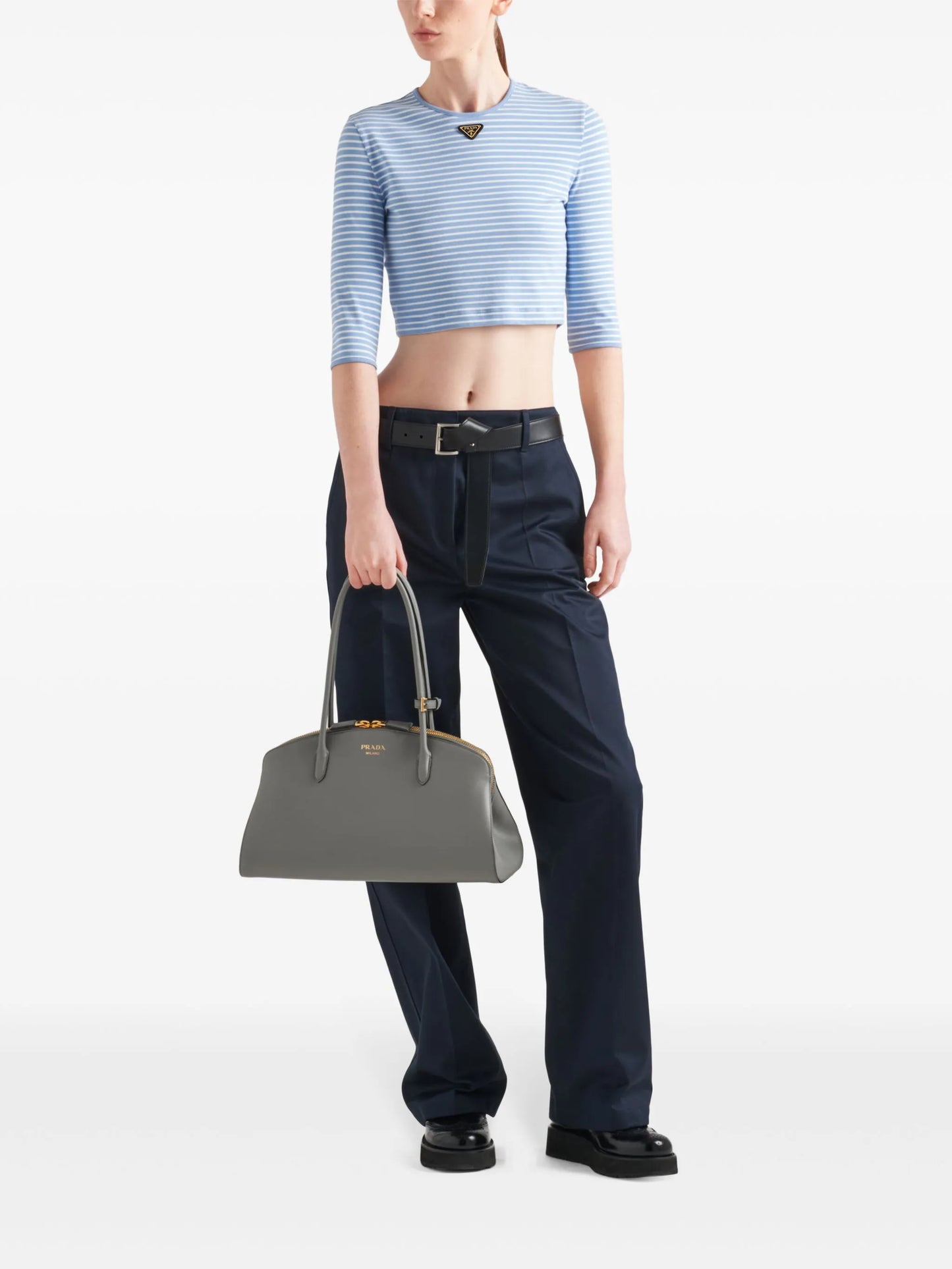 striped cropped T-shirt