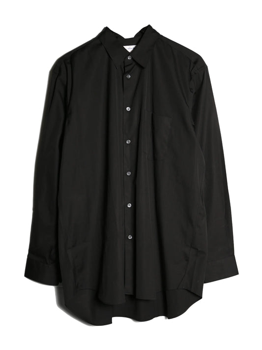curved-hem wool shirt