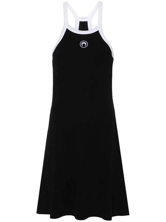 Crescent Moon-embroidered mini dress