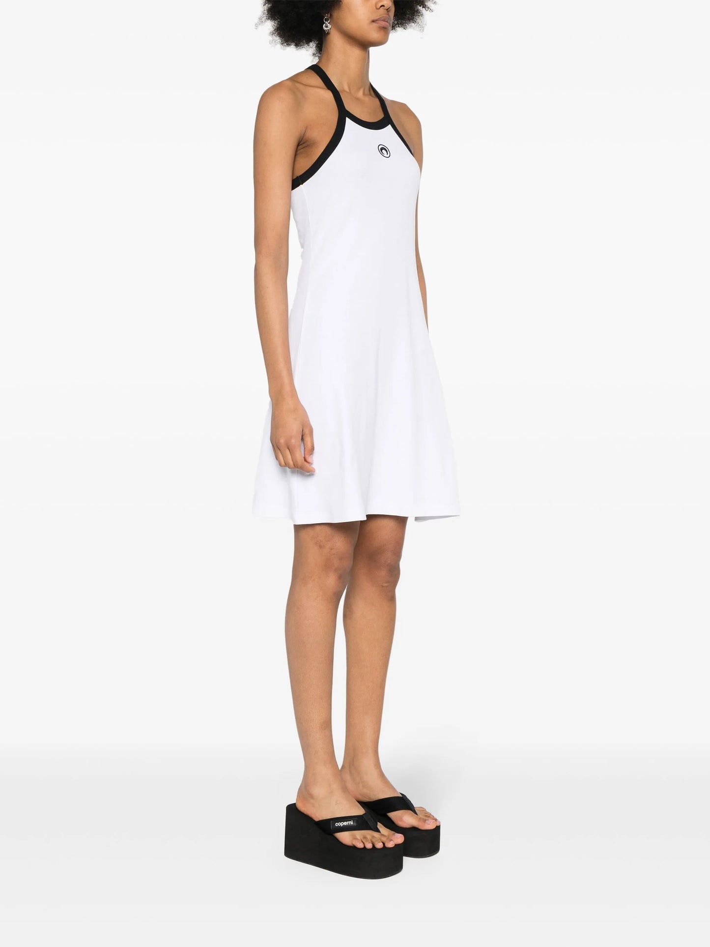 Crescent Moon-embroidered mini dress
