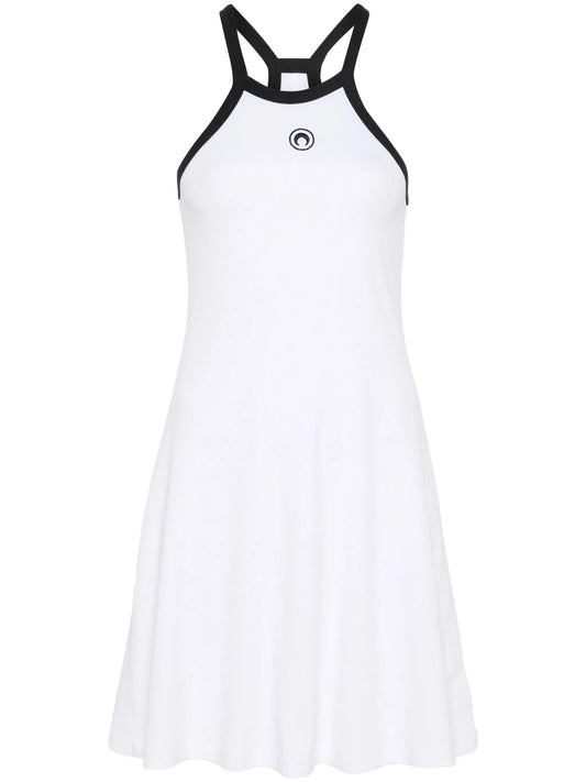 Crescent Moon-embroidered mini dress