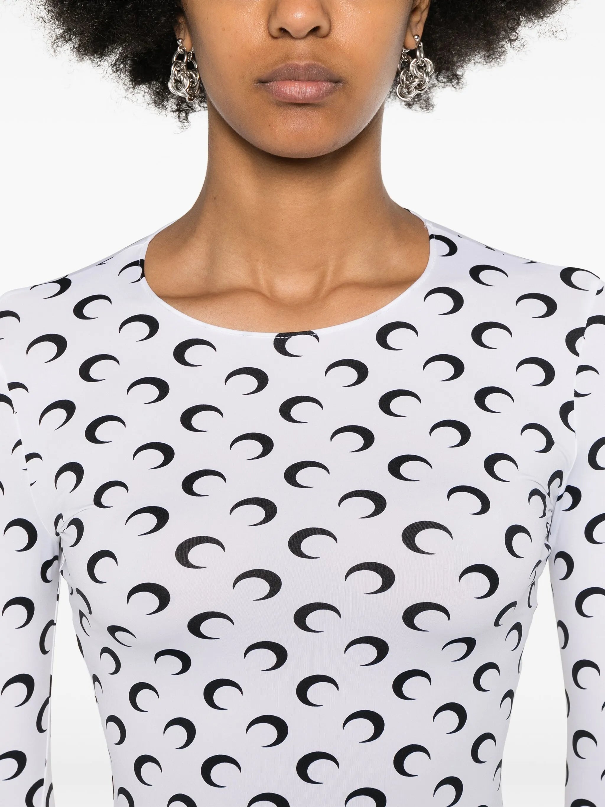Moon-print crew-neck top