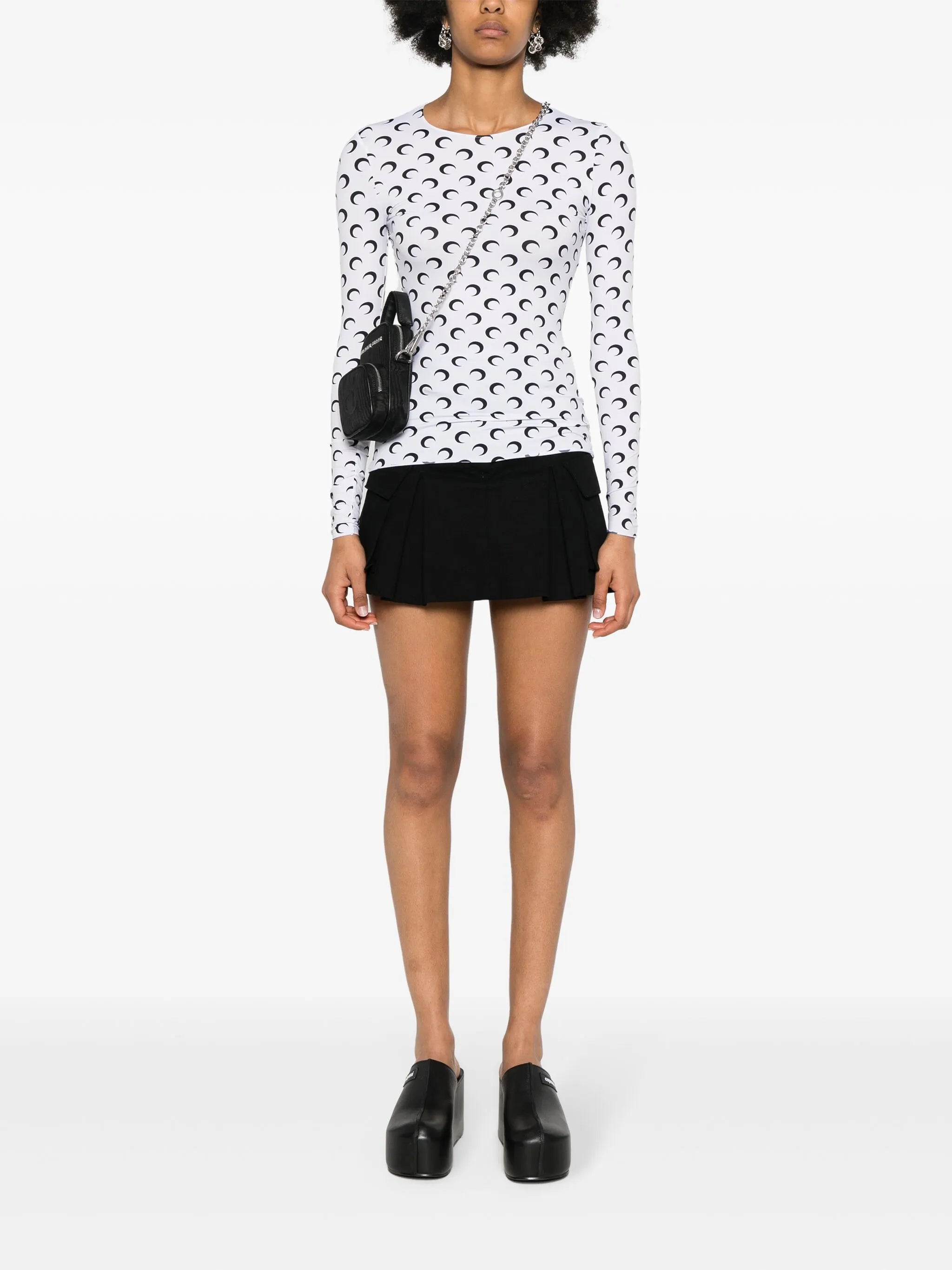 Moon-print crew-neck top