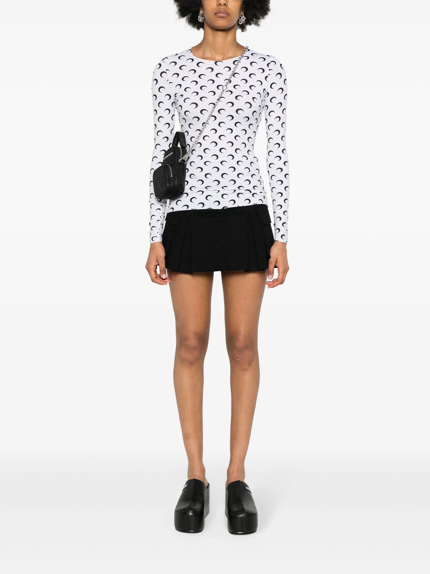 Moon-print crew-neck top