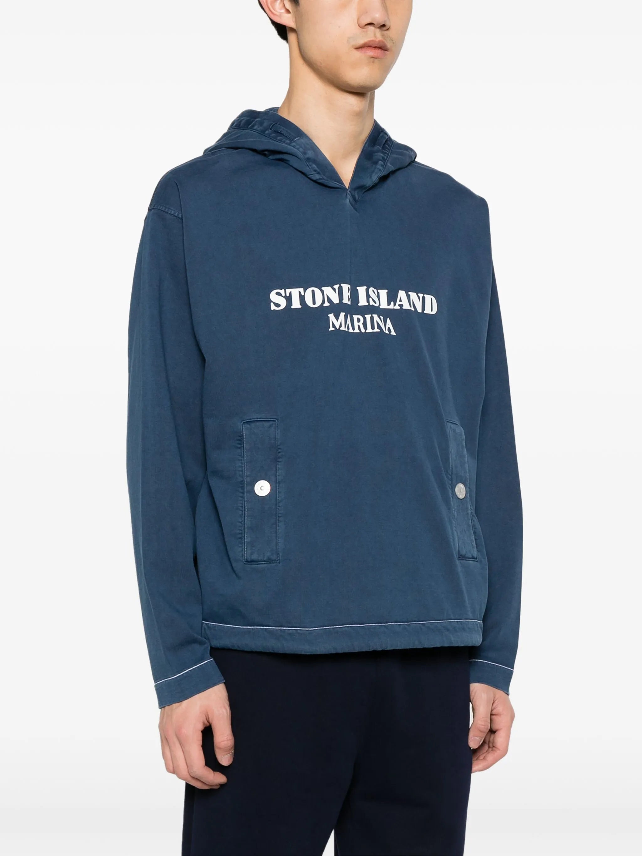 logo-print cotton hoodie
