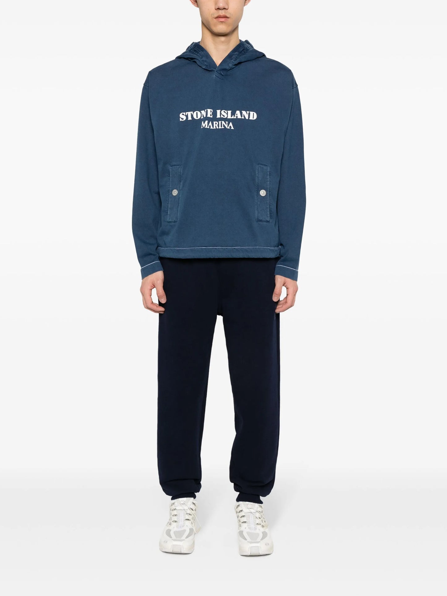 logo-print cotton hoodie