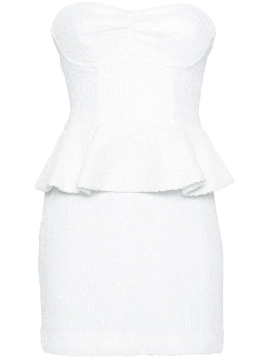 strapless sequined mini dress