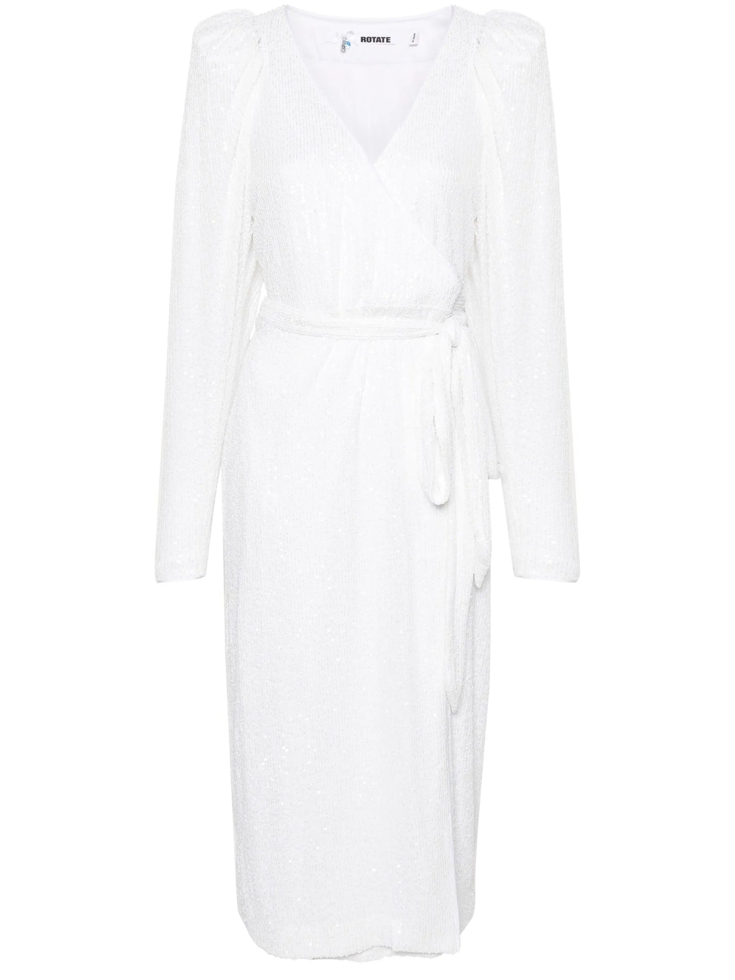 sequined midi wrap dress