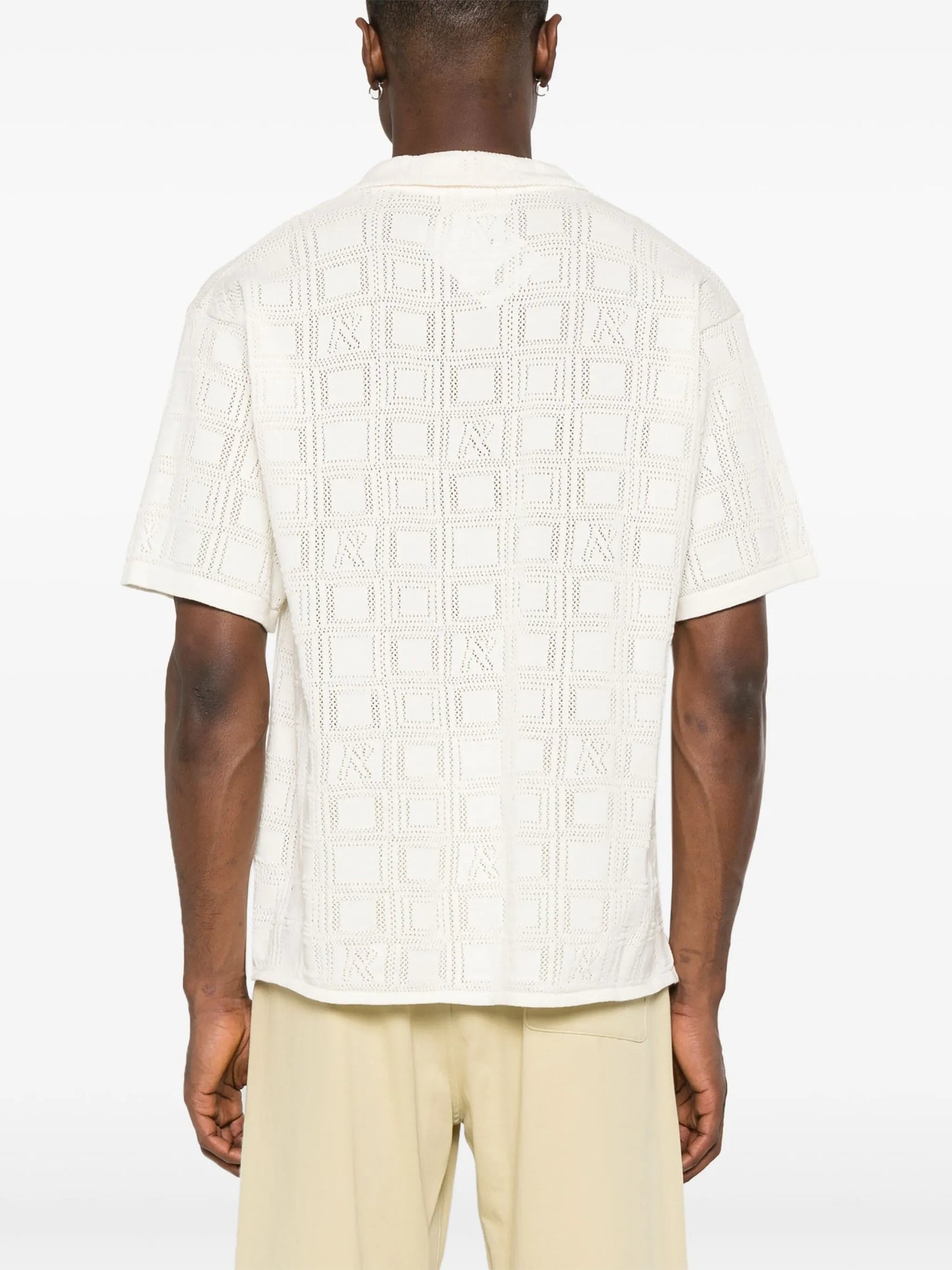 pointelle-knit shirt