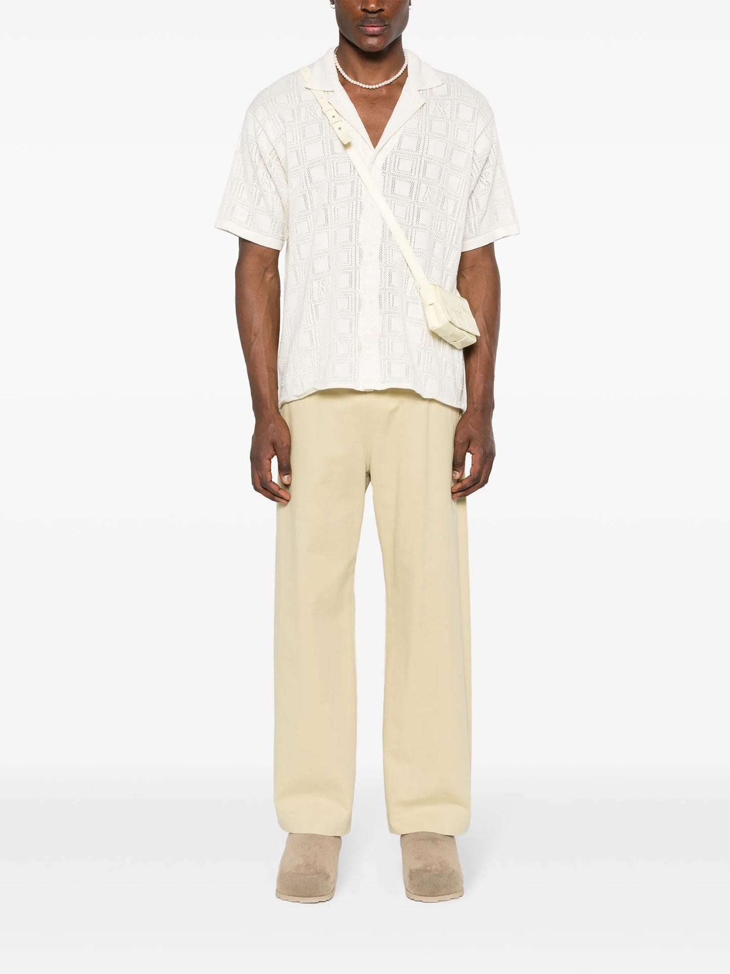 pointelle-knit shirt