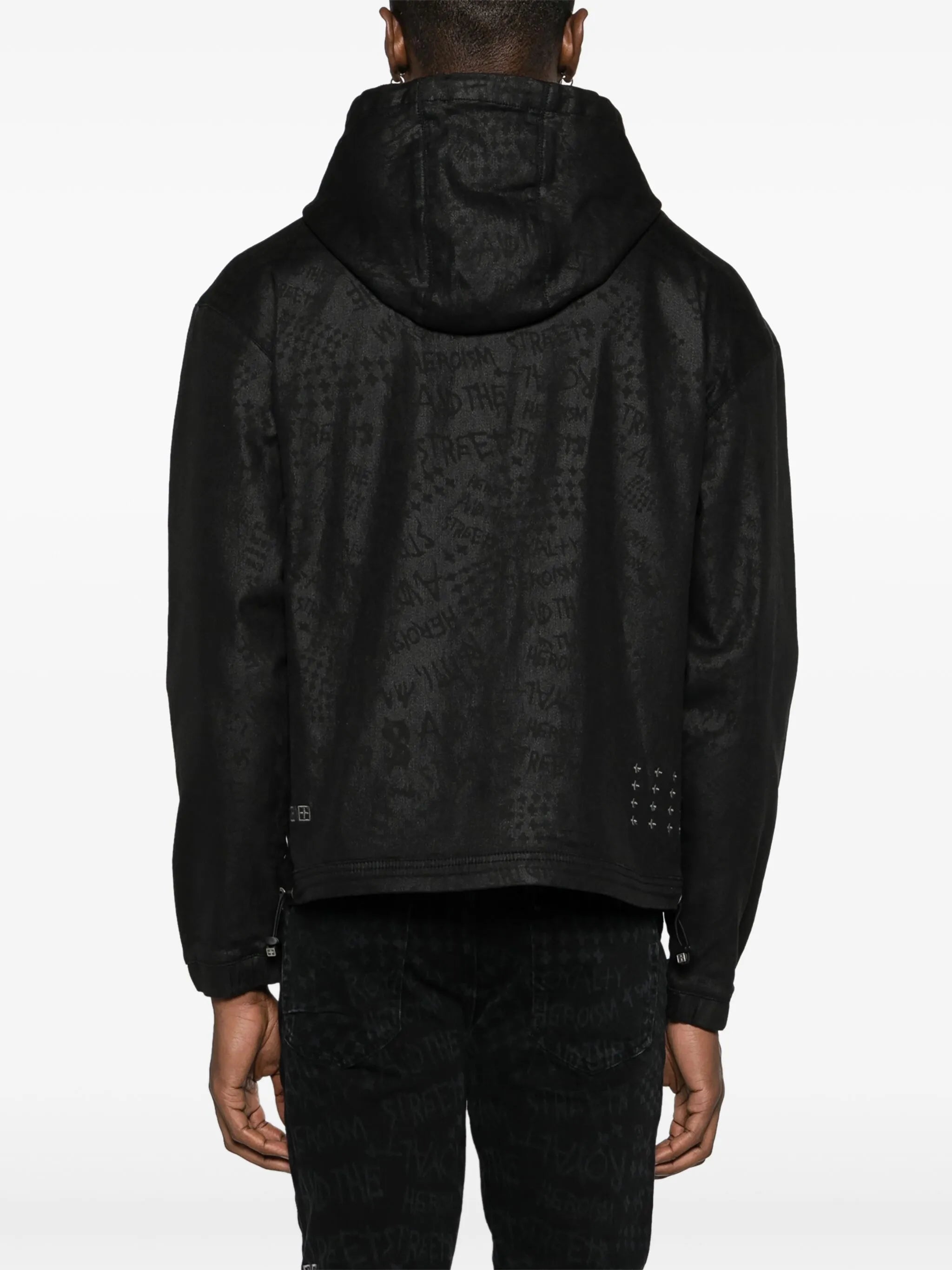 jacquard hooded jacket
