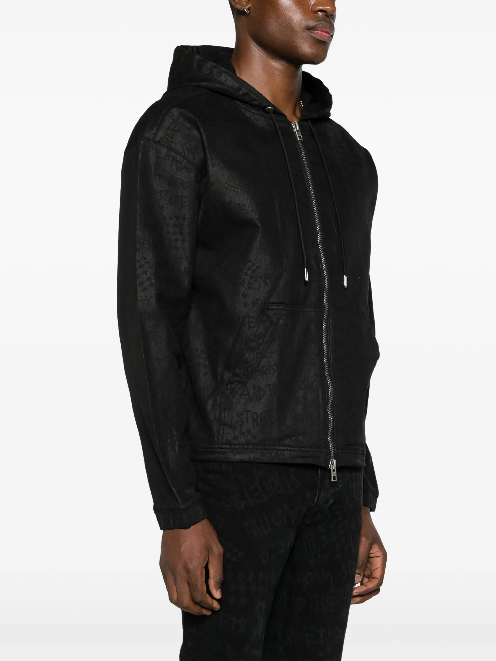 jacquard hooded jacket
