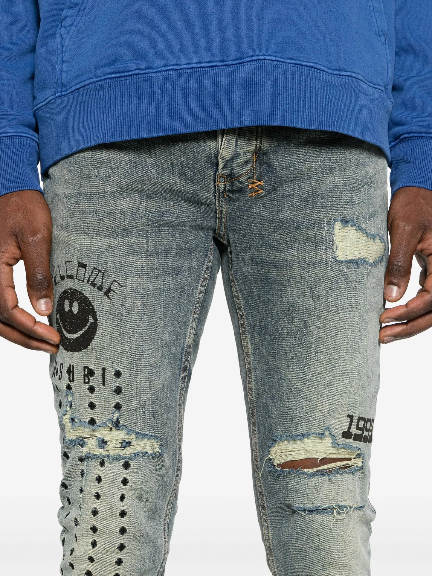 Van Winkle Throw Bak Trash mid-rise skinny jeans
