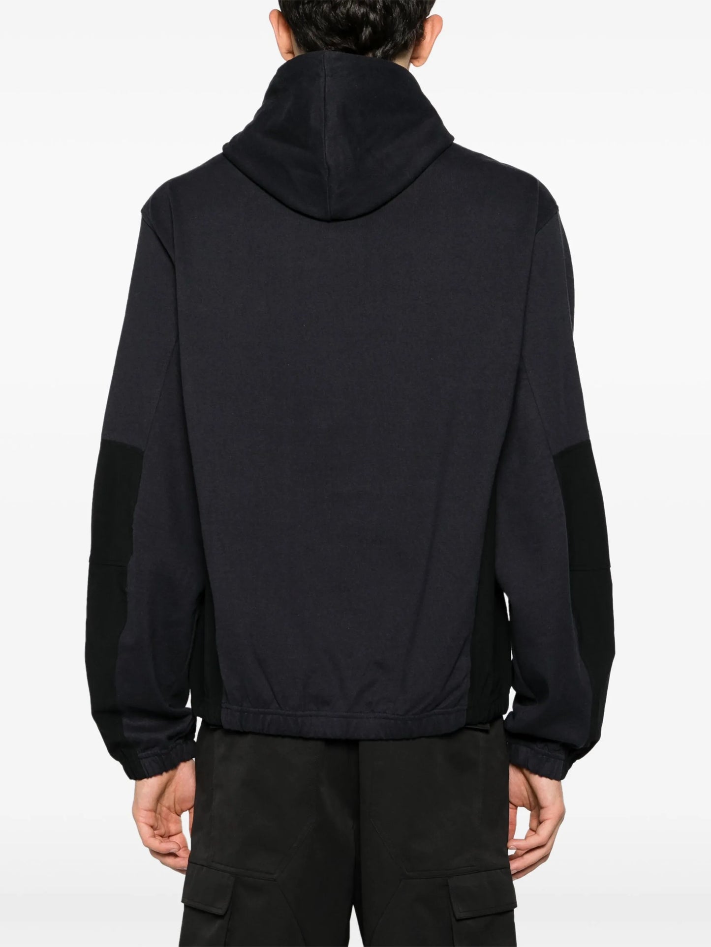 panelled cotton hoodie