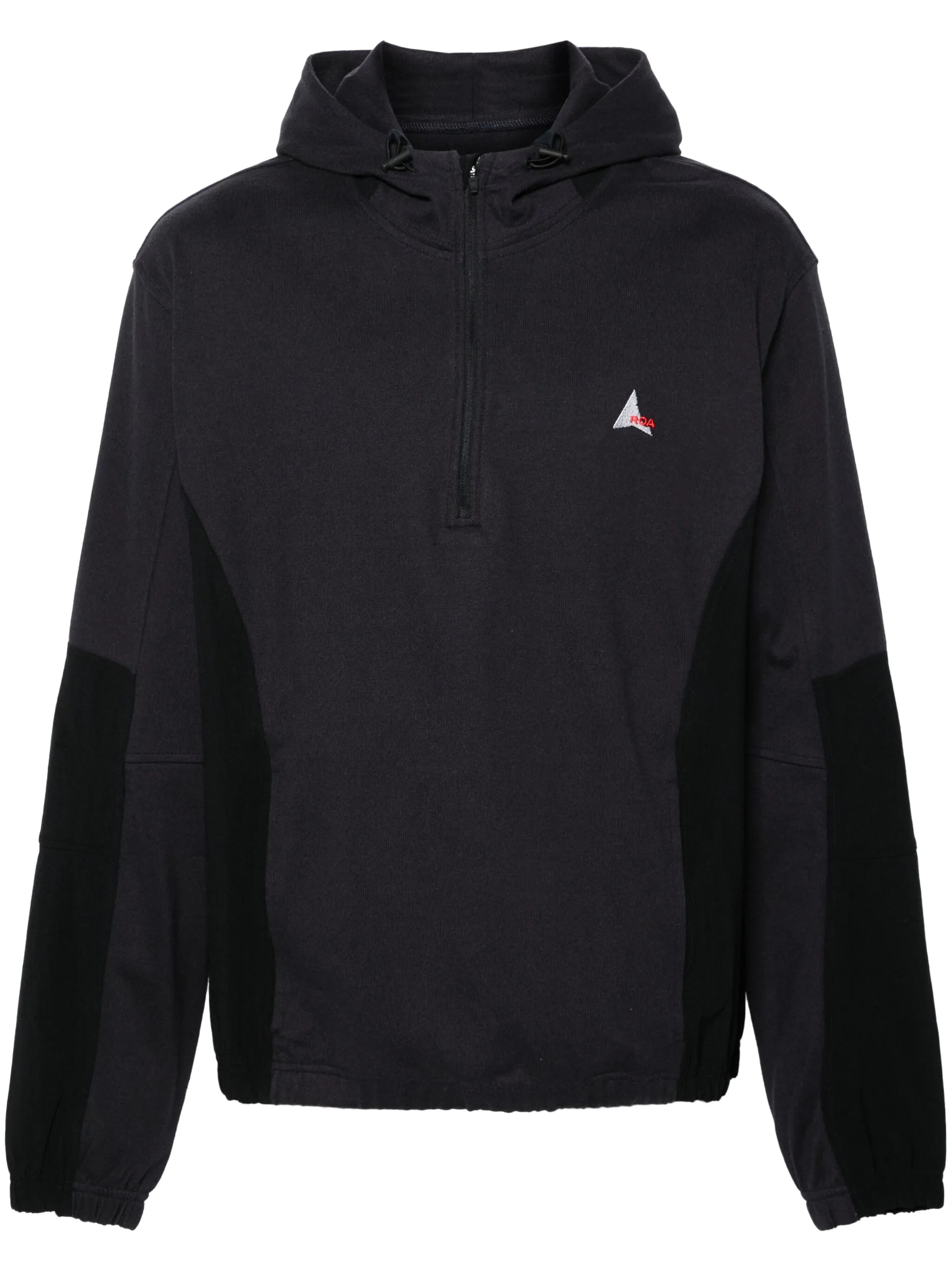 panelled cotton hoodie