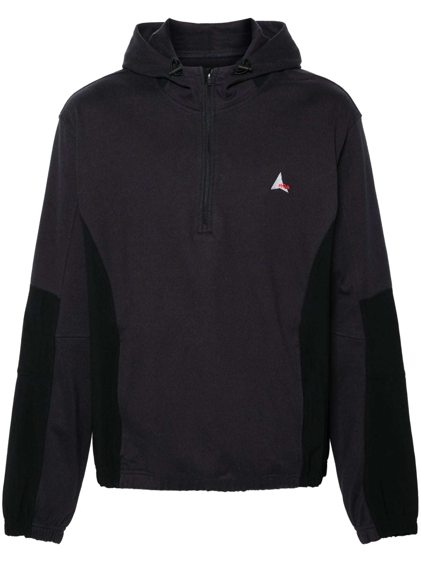 panelled cotton hoodie