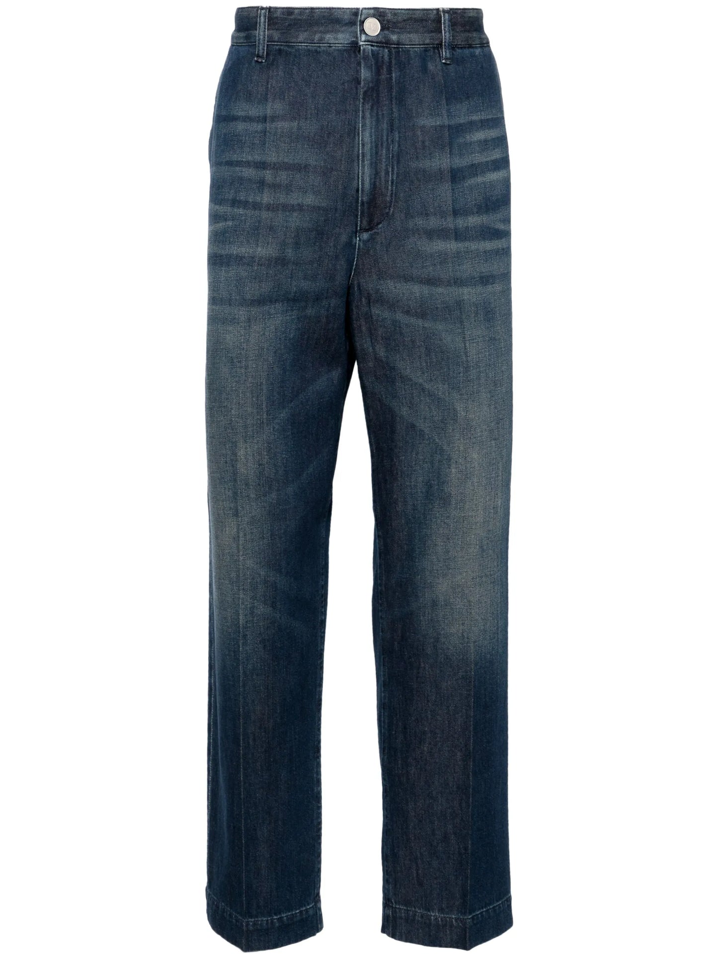 tapered-leg cotton jeans