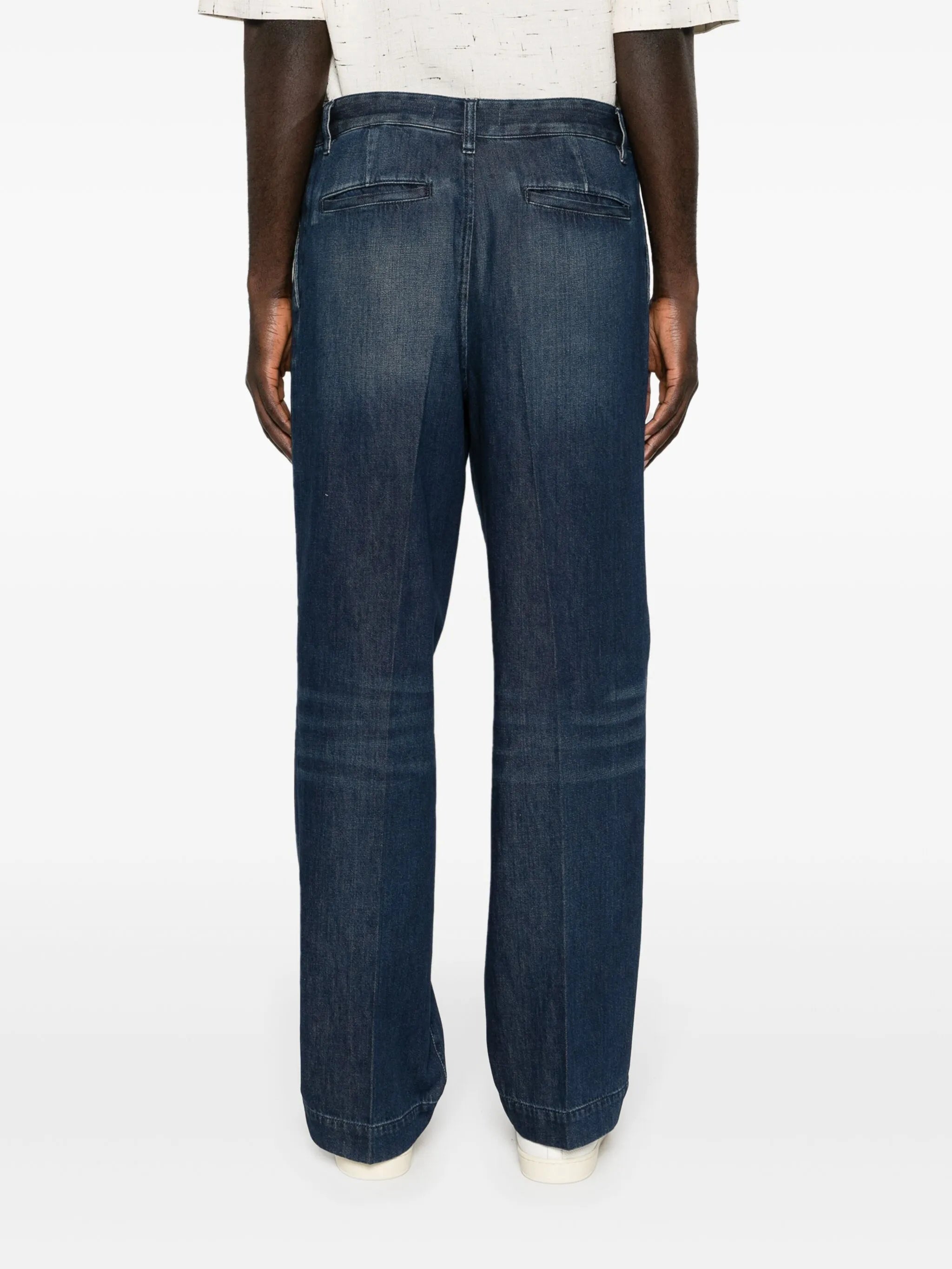 tapered-leg cotton jeans