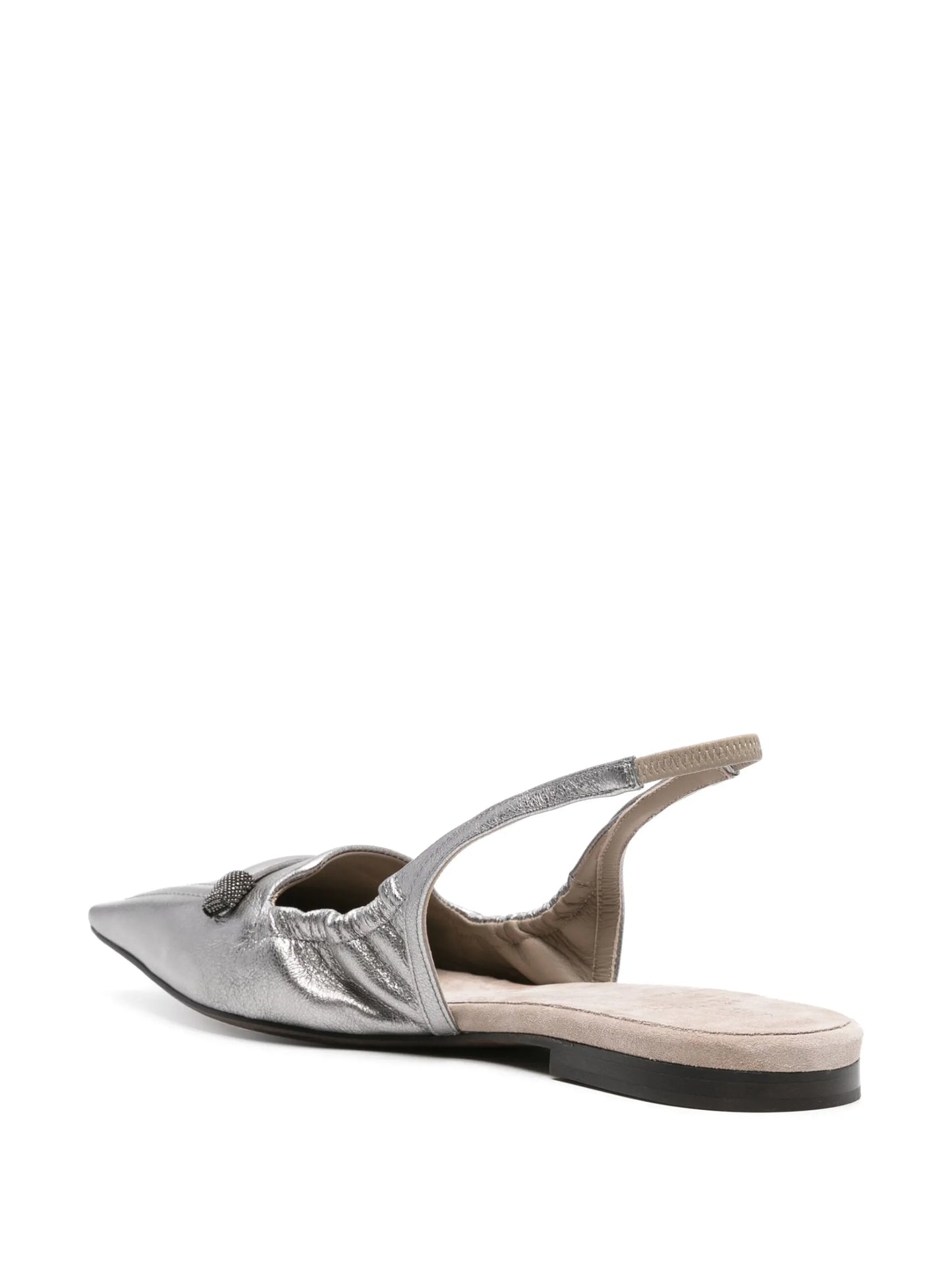 pointed-toe slingback ballerina shoes