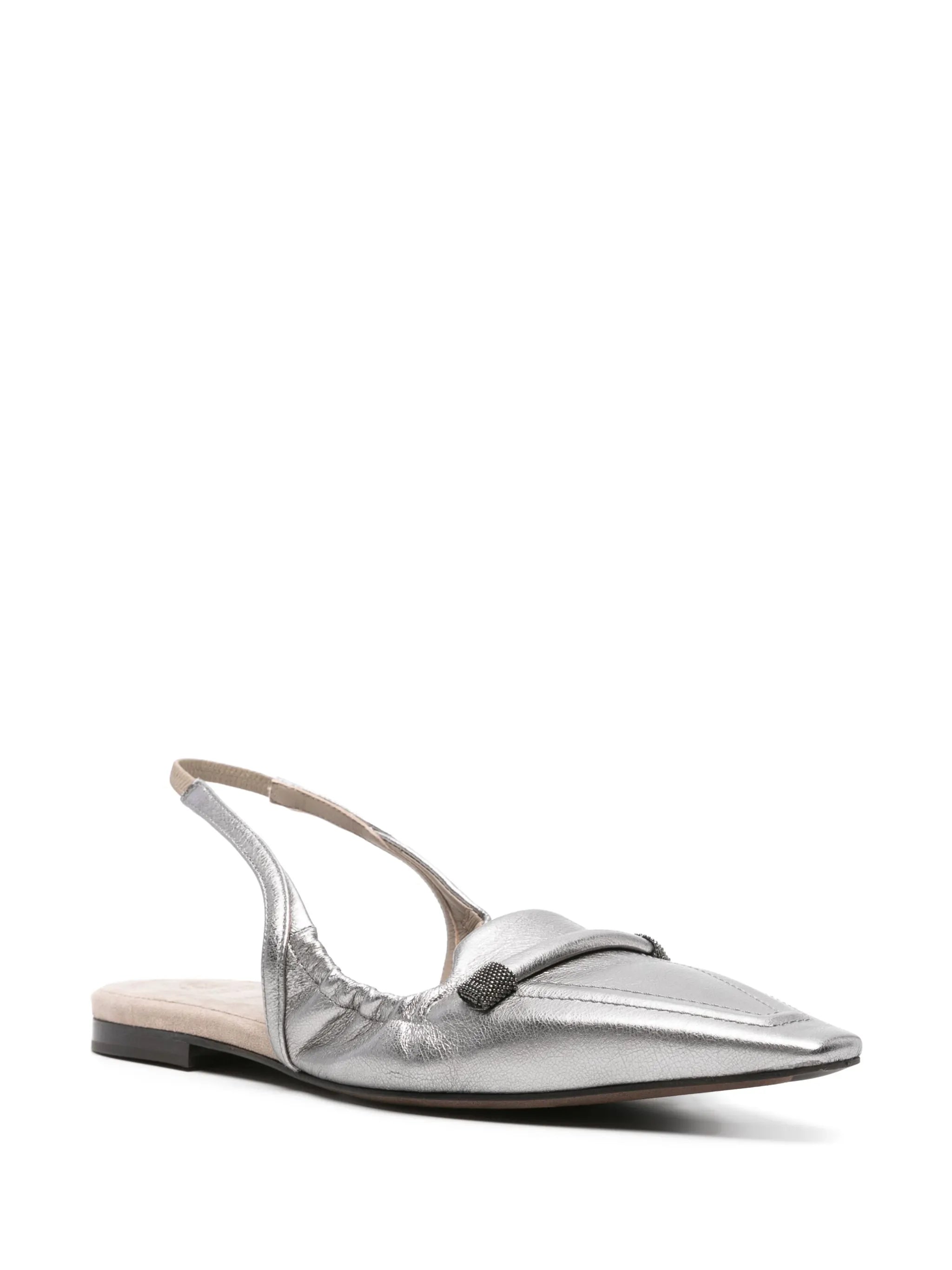 pointed-toe slingback ballerina shoes