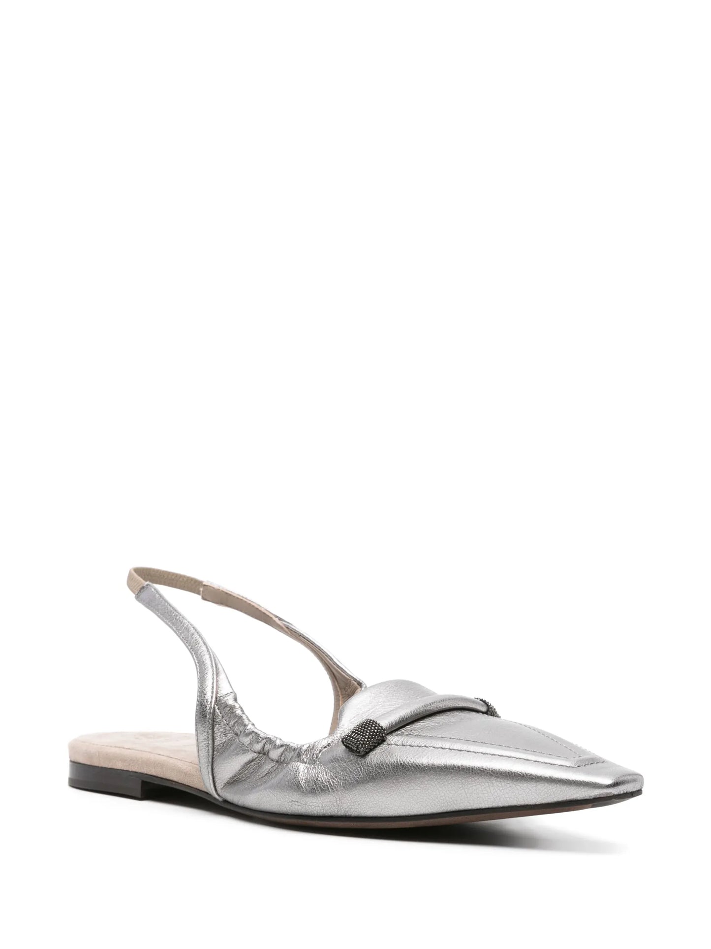pointed-toe slingback ballerina shoes