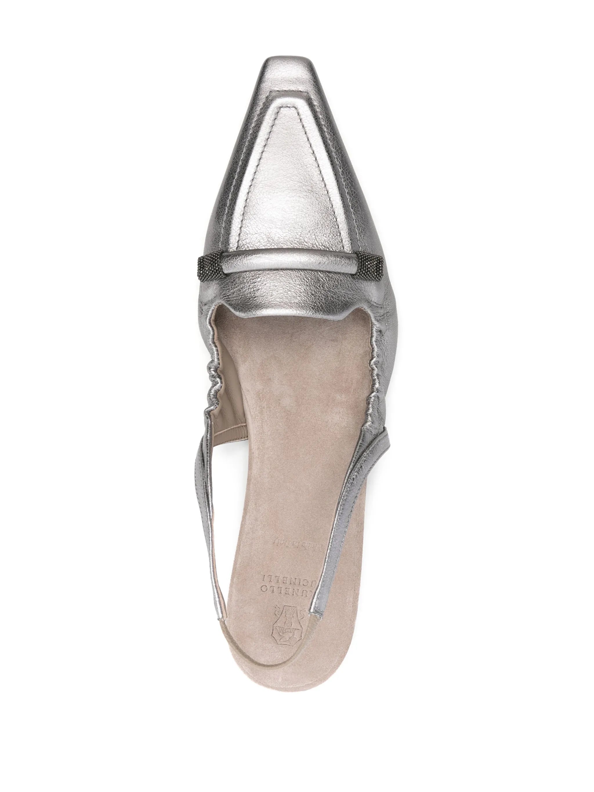 pointed-toe slingback ballerina shoes