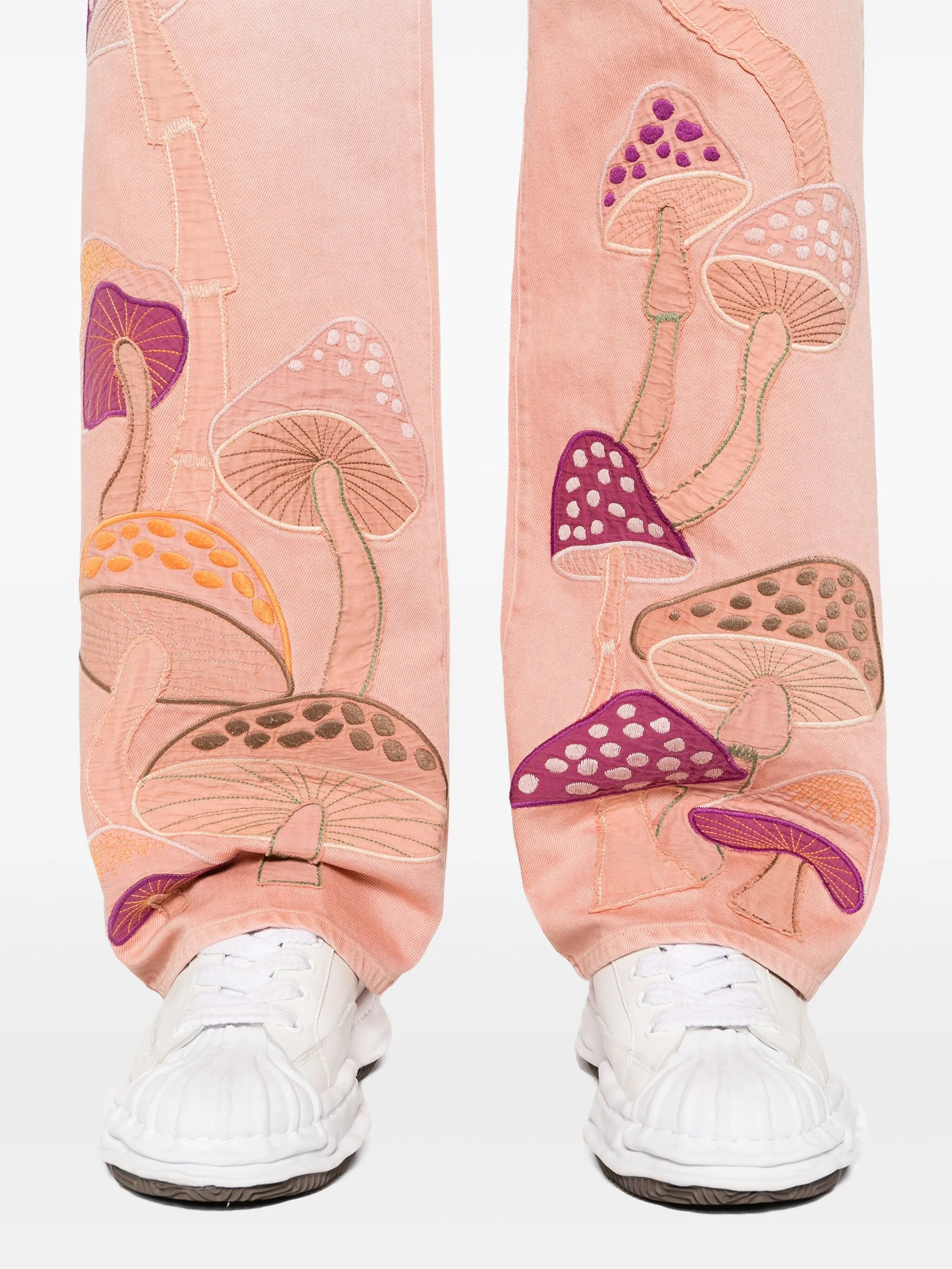 Psychedelic mid-rise straight-leg jeans