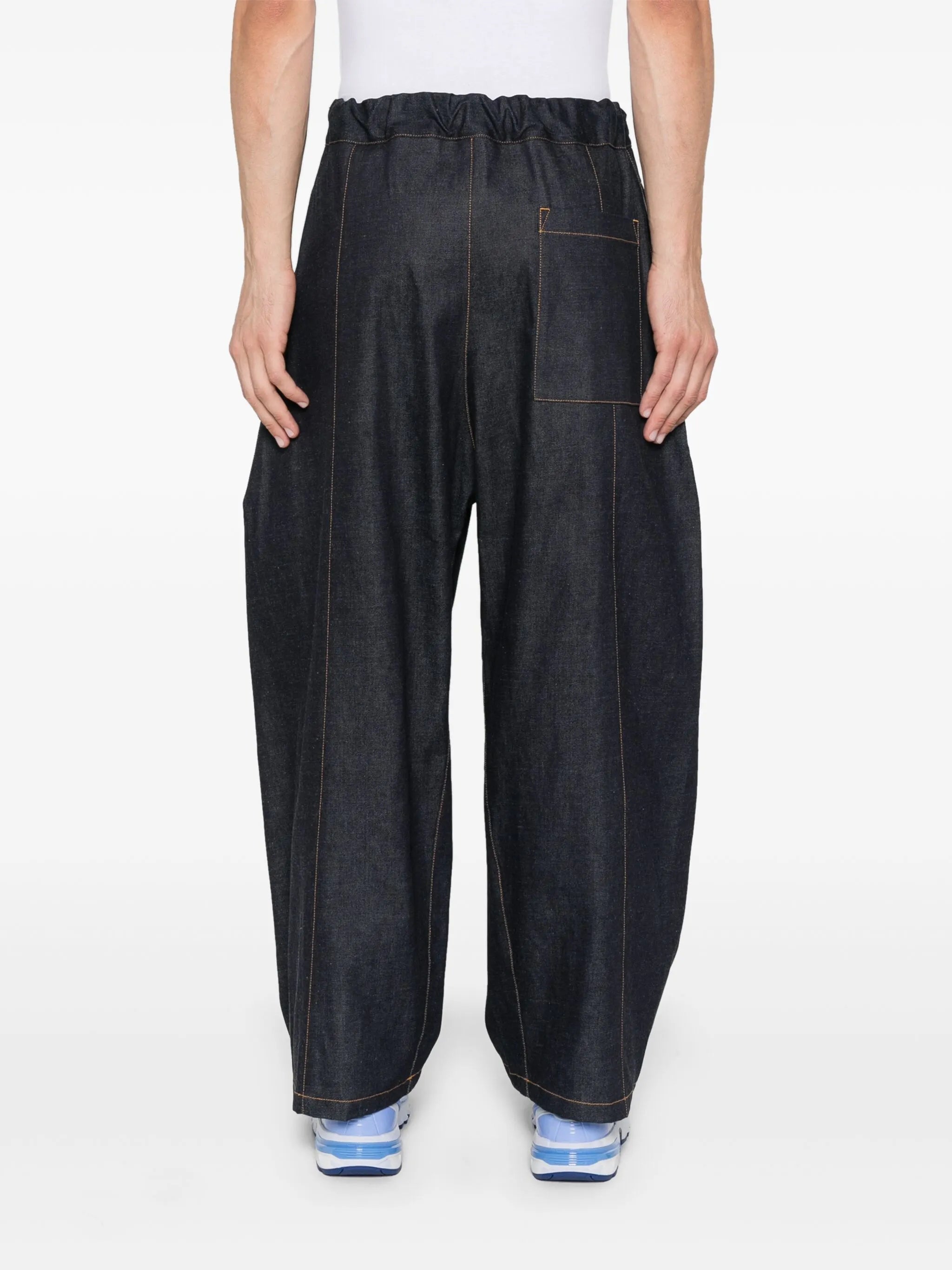 inverted-pleat jeans