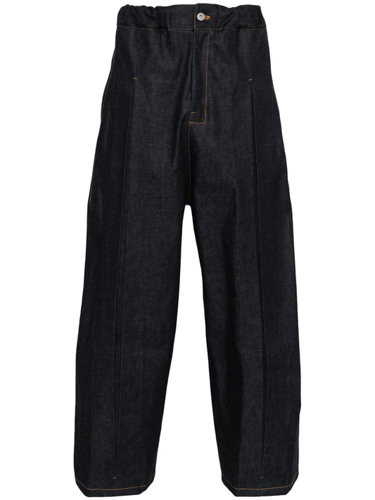 inverted-pleat jeans