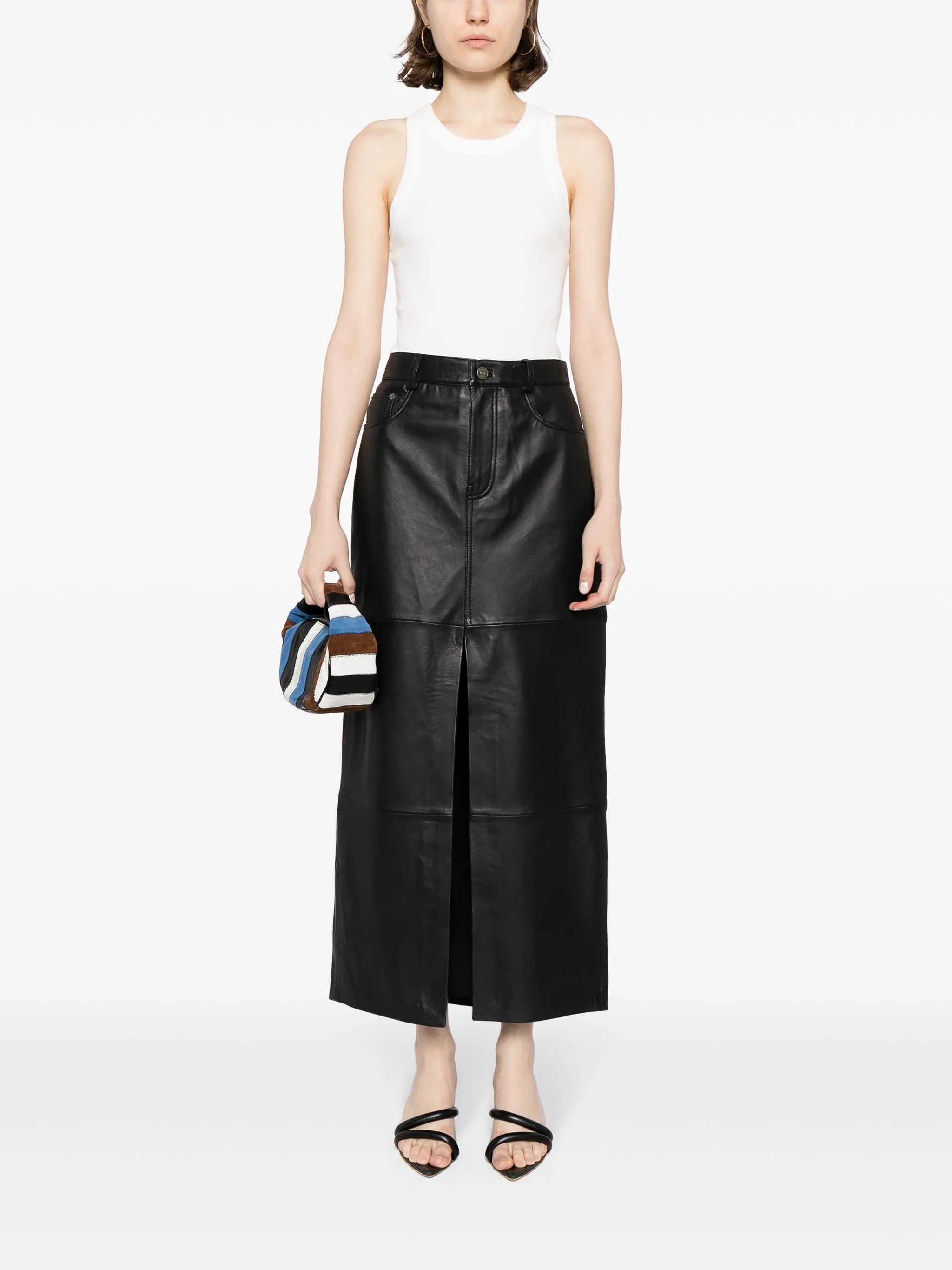 Veda Tazz leather maxi skirt