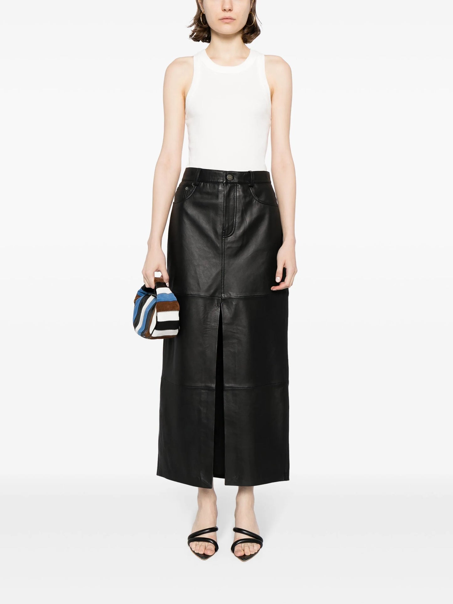 Veda Tazz leather maxi skirt