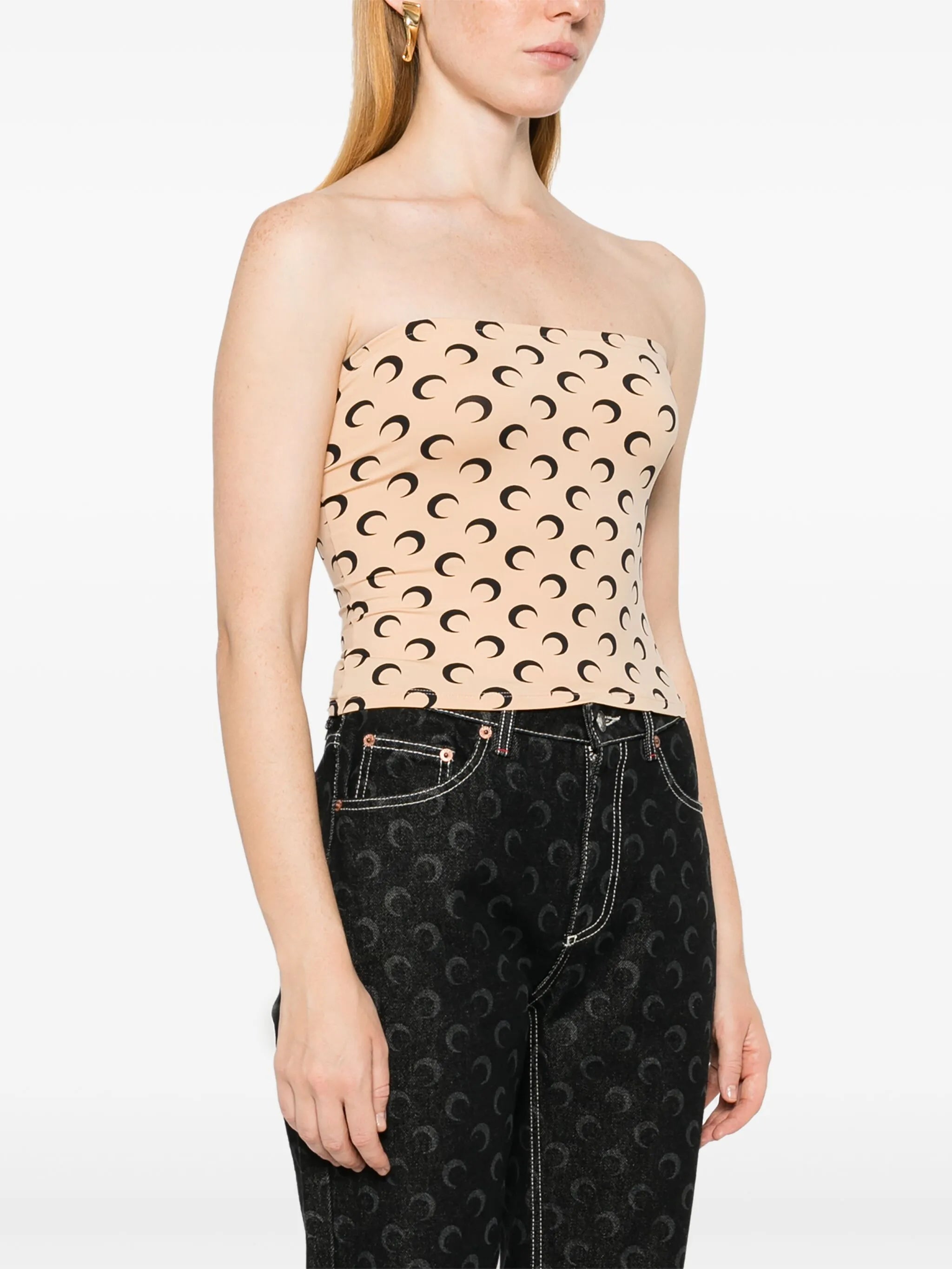 Moon-printed tube top