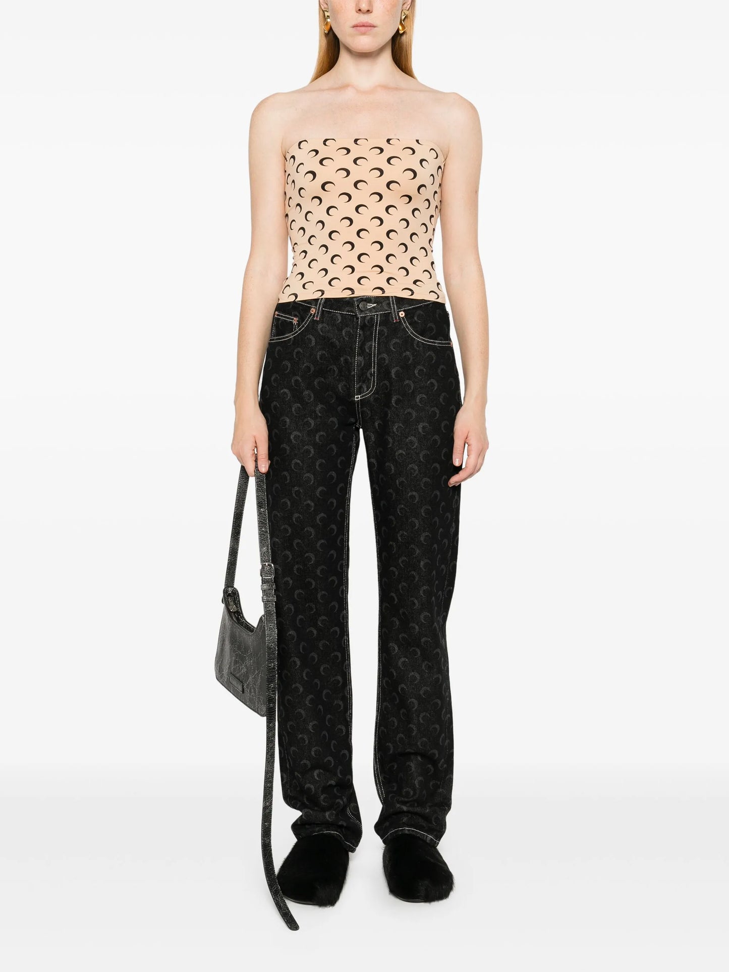 Moon printed tube top
